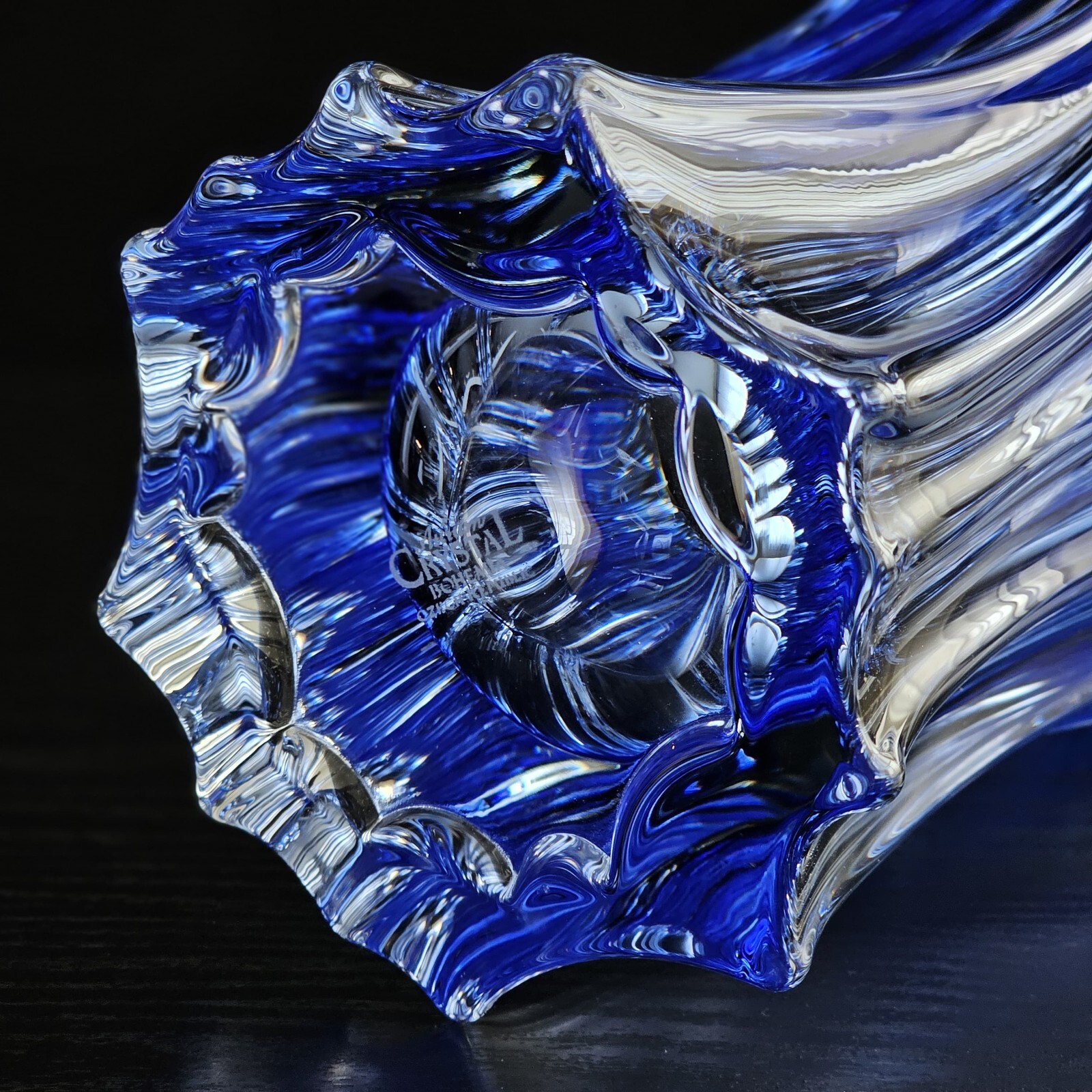 Plantica Modern Bohemian Czech Crystal Decorative Vase – 12.5 Inch Vase, Blue
