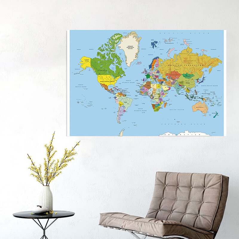 WORLD MAP GIANT POSTER WALL ART DECOR SIZE 59*39in