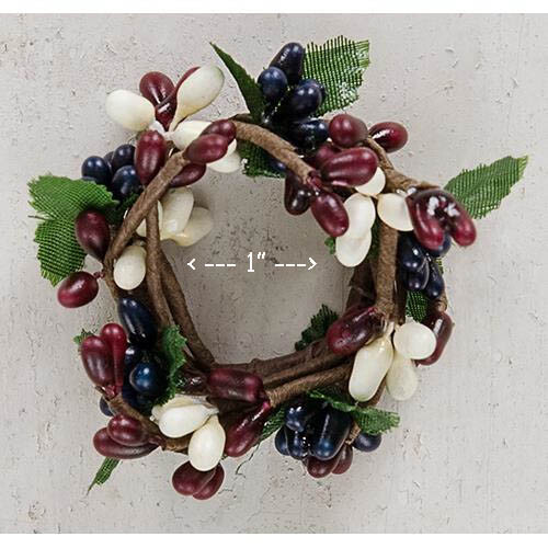 Set of 2 New COUNTRY MIX Pip Berry Candle rings with 1″ opening