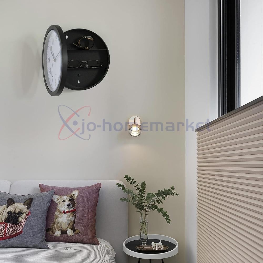 Wall Mounted Clock with Door for Storage Secret Interior Compartment