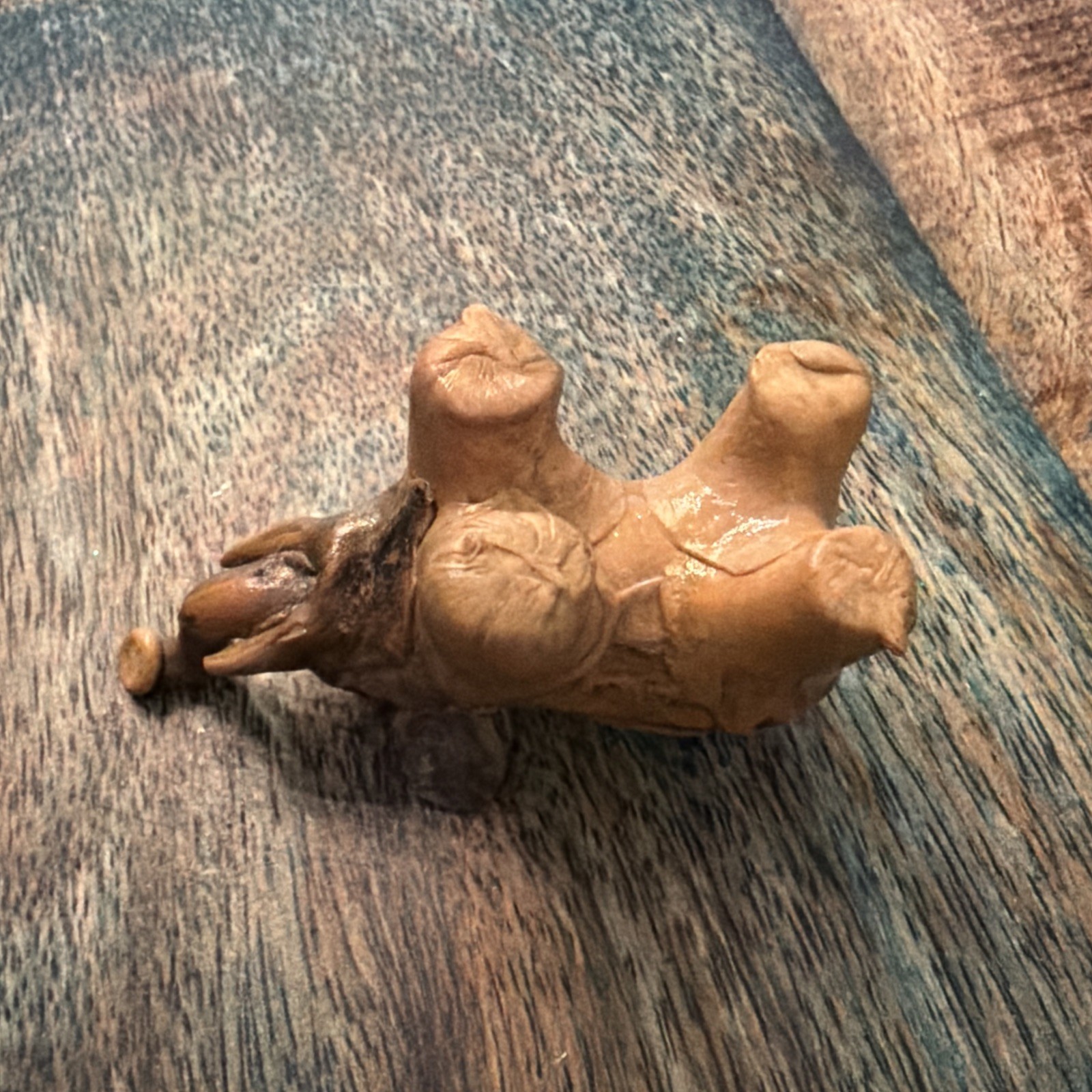 Vtg Handmade Crushed Oyster Shell And Clay Baby Elephant Figurine Philippines