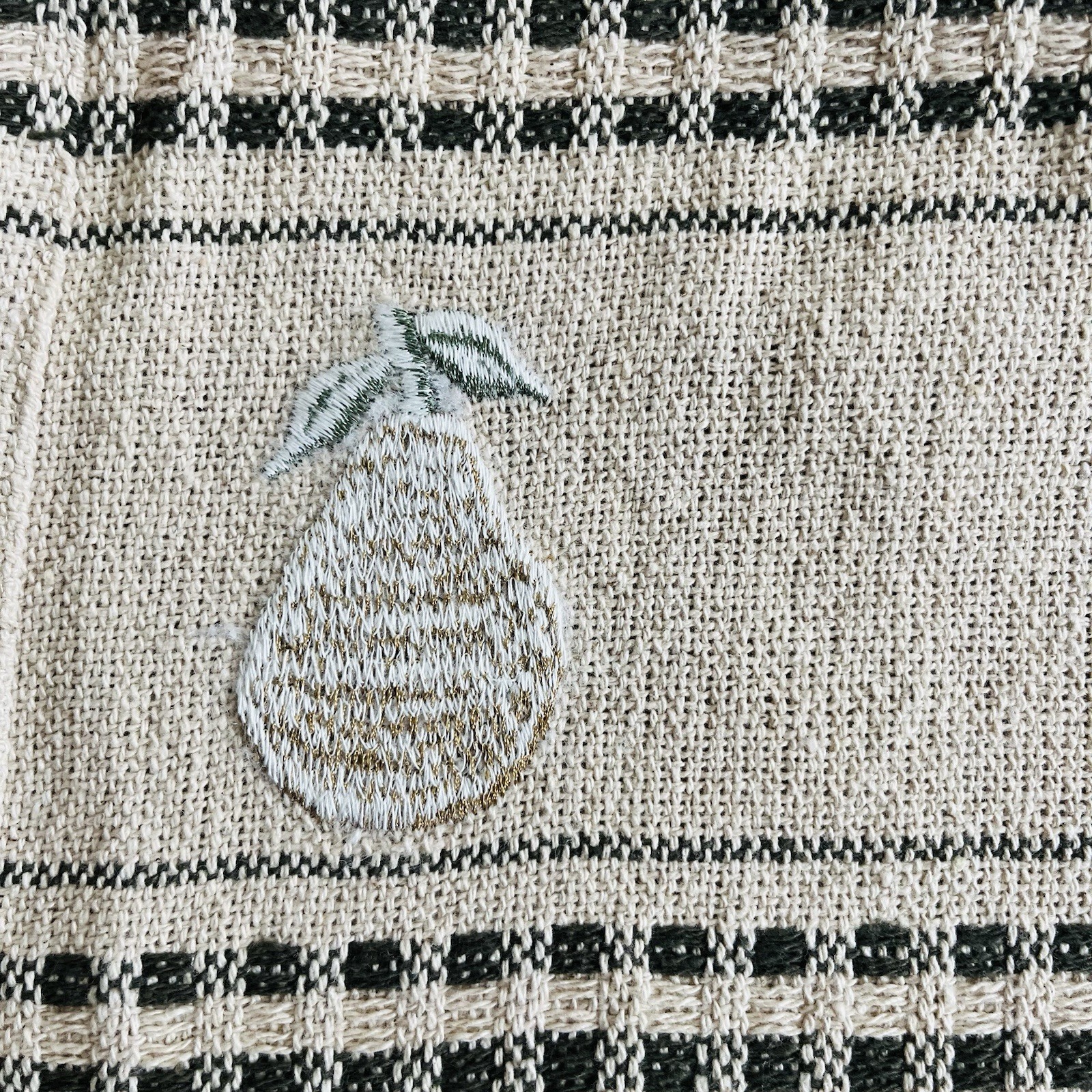 IHF Collection~Jacquard Checkered Weave Throw~Olive & Tan~Pears~Fringed~50″x60″