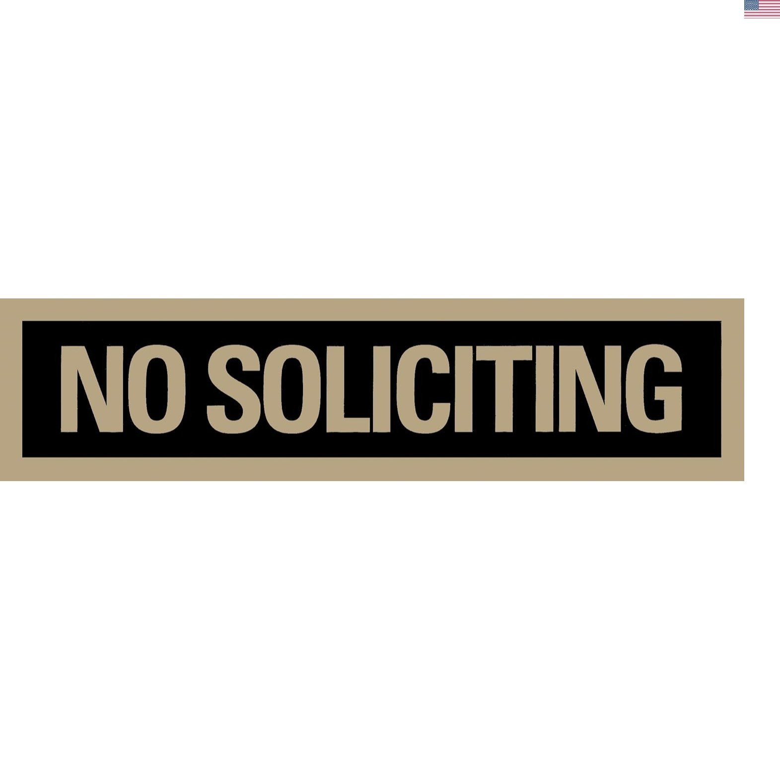 Sign – Self-Stick Sign, “NO SOLICITING” Sign, 2 x 8 Inches, Black and Gold, …