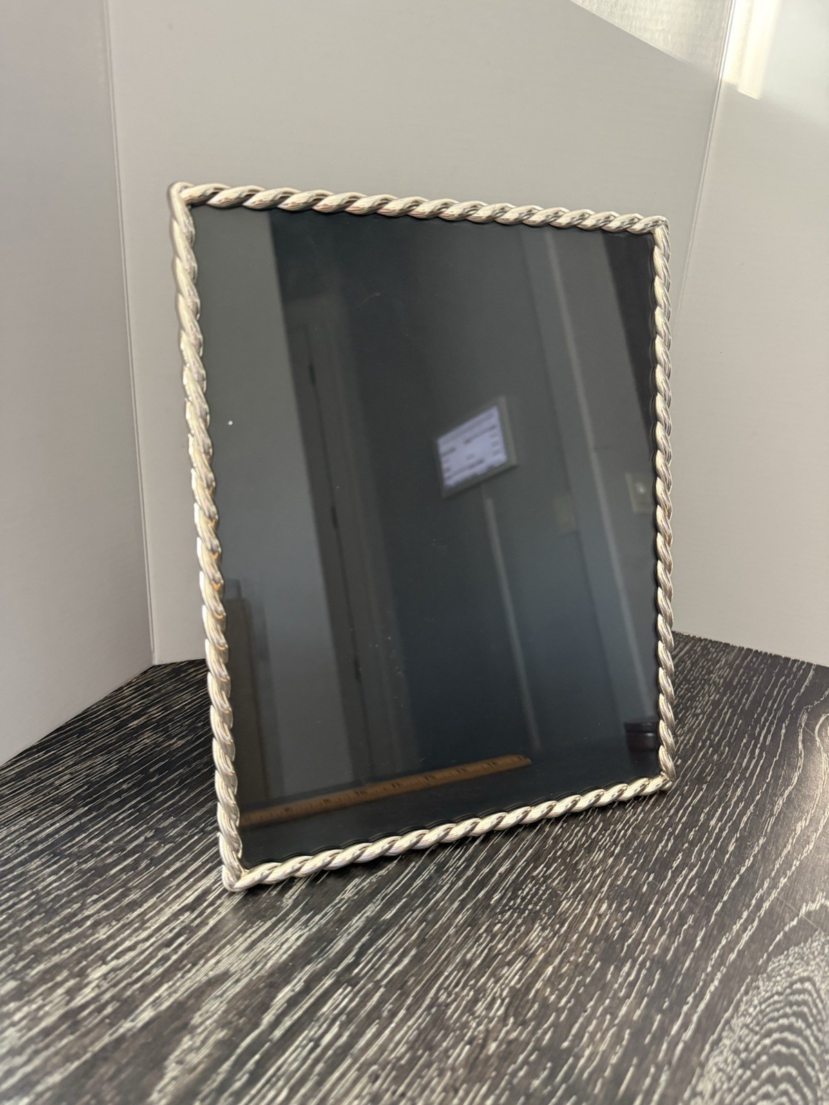 Pottery Barn Twisted Rope Silver Plated Photo Frame Tabletop 8” x 10”