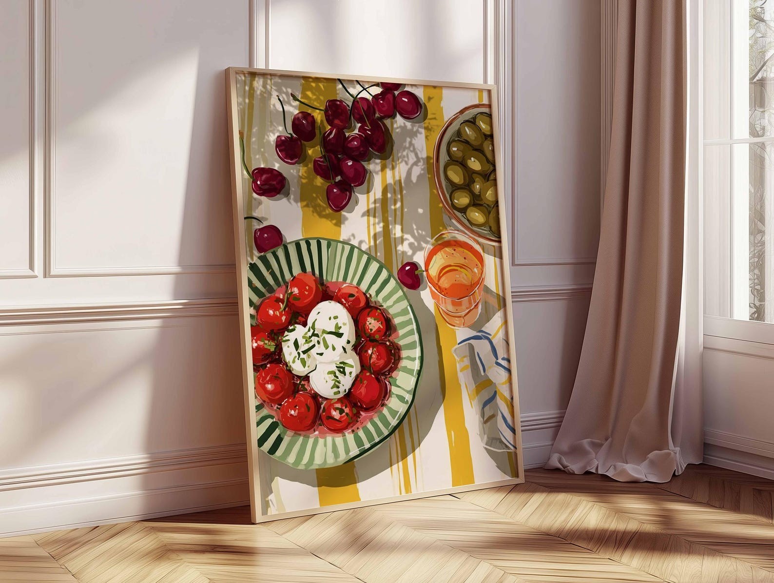 Mediterranean Kitchen Wall Art Print Food Still Life Poster. Unframed
