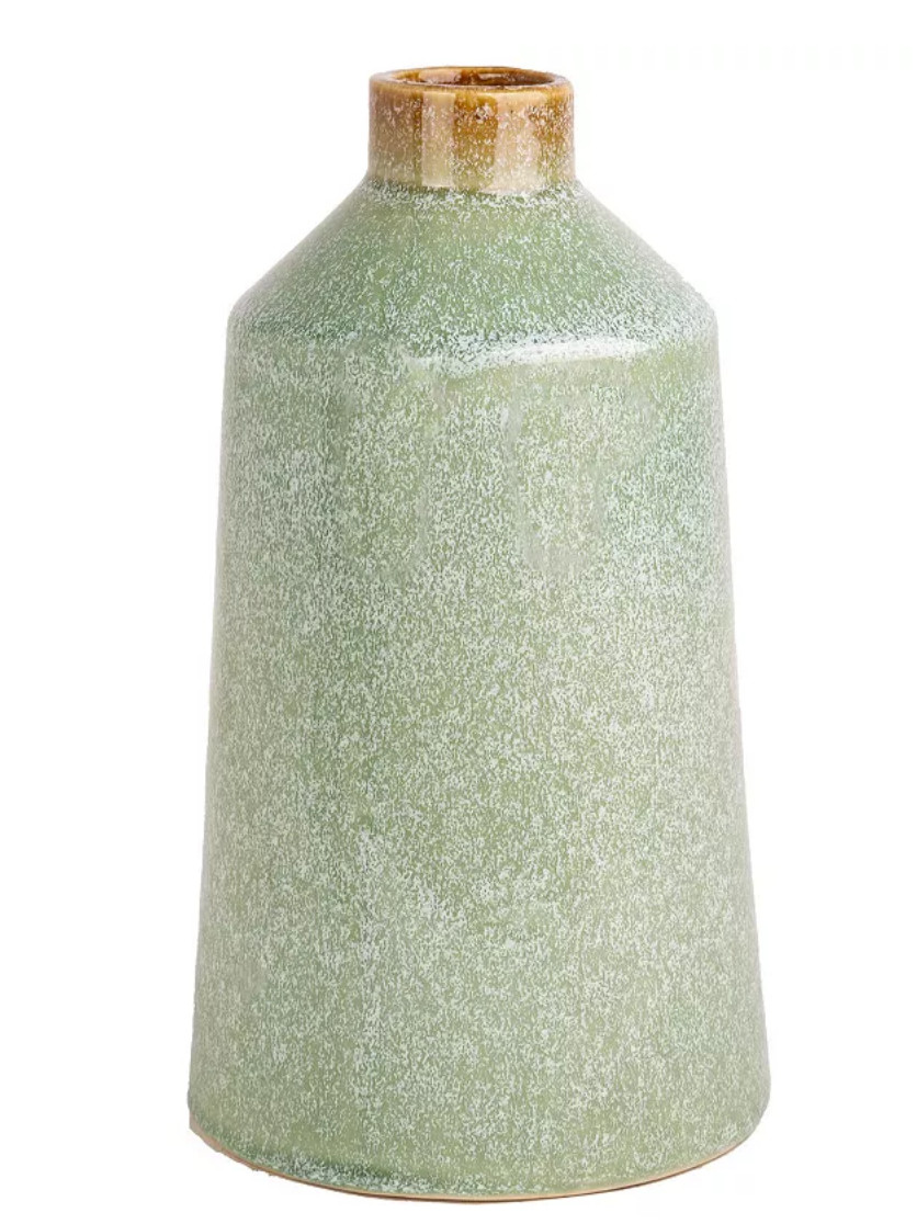 10″H x 5.5″W Everyday Decor Green Ceramic Vase Table Decor