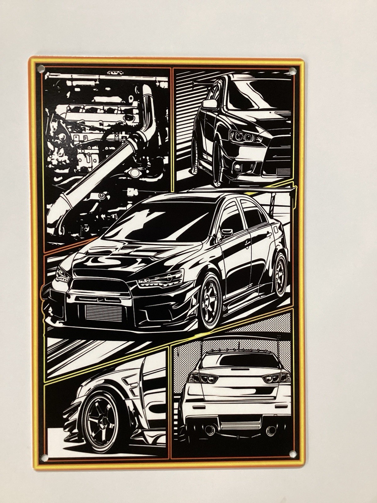 MitsubishiLancer Evolution Metal Sign 17 x 11 or 12 x 8 Made On 20 Gauge Steel