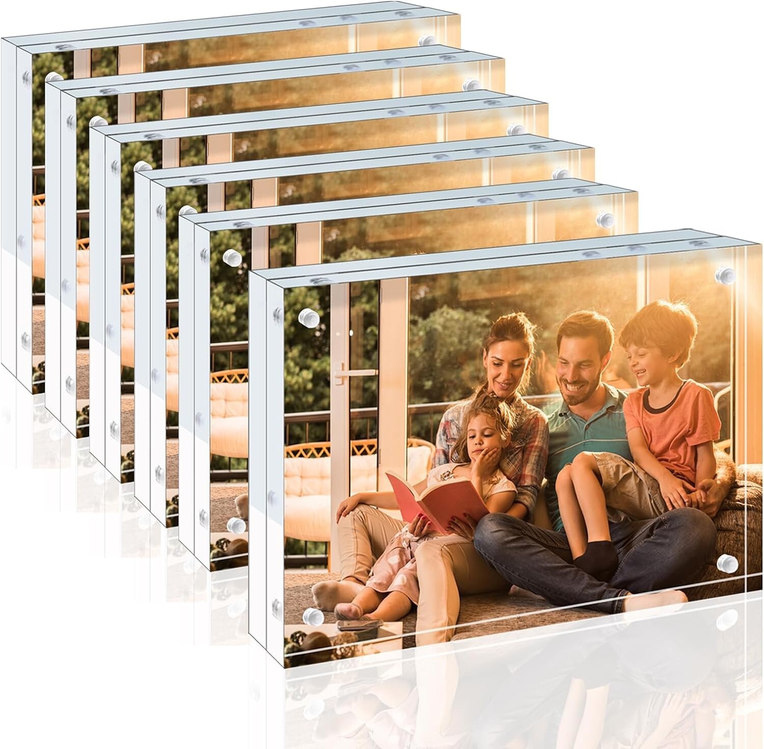 6 Pack Acrylic Picture Photo Frame Magnetic 4×6 Clear Free standing 4×6“