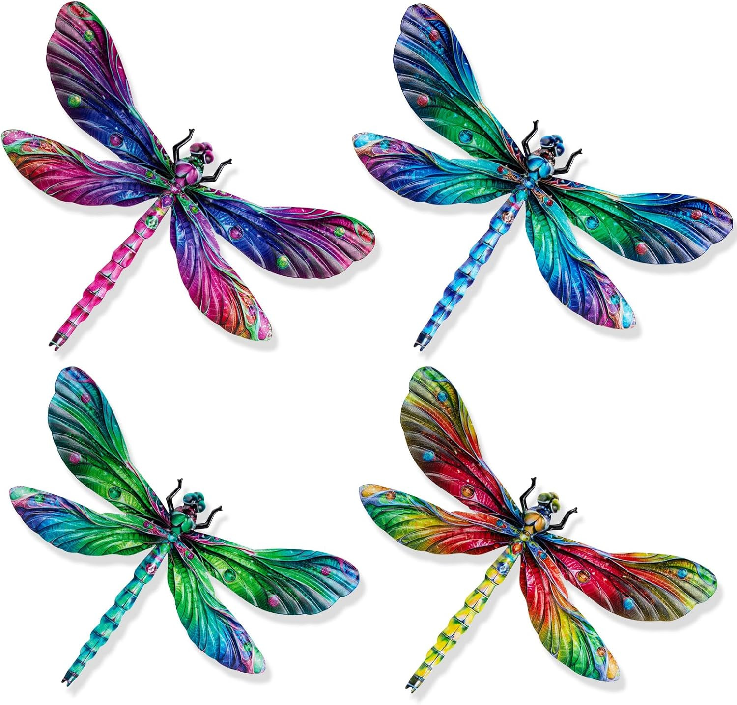 Metal Dragonfly Wall Decor, 9 Inches Dragonfly Outdoor Wall Art for Fence Garden