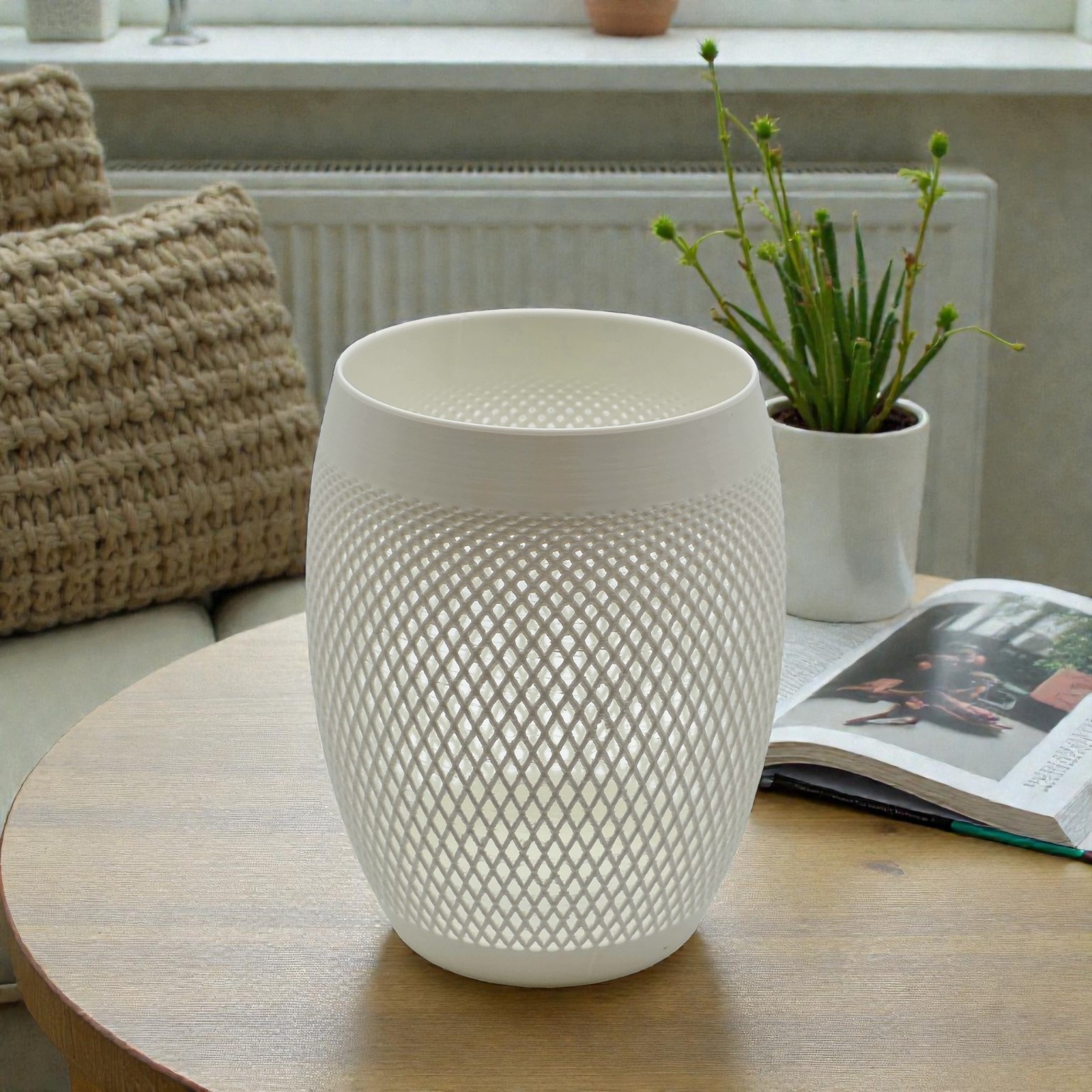 Modern Mesh Series 4-Piece 3D Printed Bowl & Vase Set – Handmade Home Decor