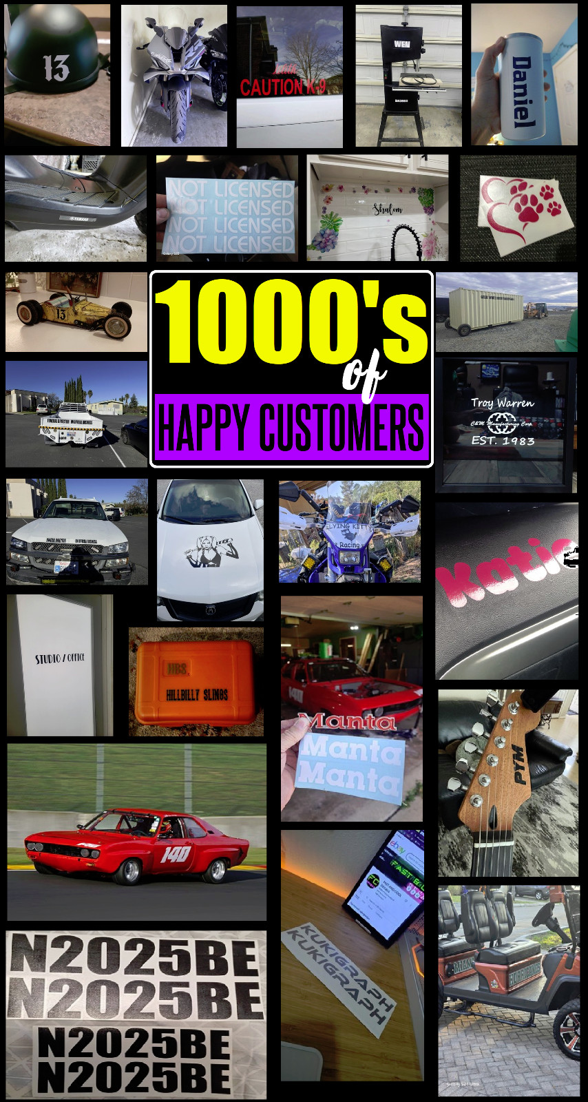 Custom Made Instagram User Name Car Truck Bike Window Vinyl Decal Sticker