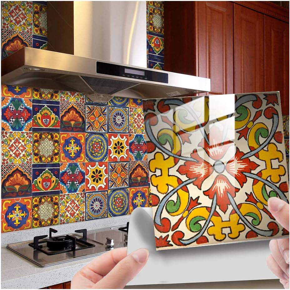 20 Pcs 6″×6″ Tile Stickers Peel and Stick, Self Adhesive Waterproof Removable Ma
