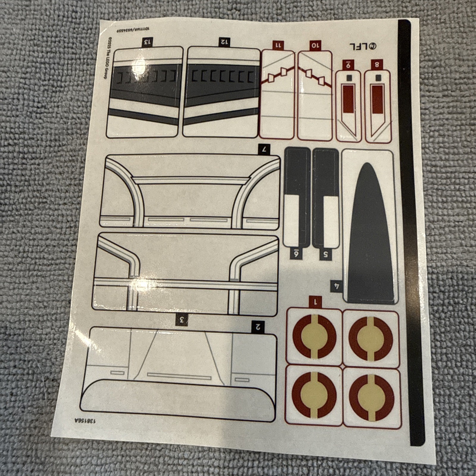 NEW LEGO Star Wars ARC-170 Starfighter 75402 Sticker Sheet ONLY Qty 1 FREE SHIP