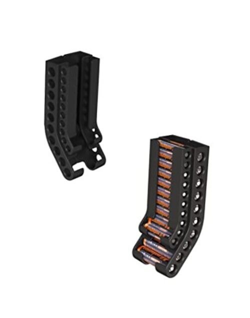Battery Storage Organizer AA & AAA Combo Small Battery Keeper Wall Holder Black