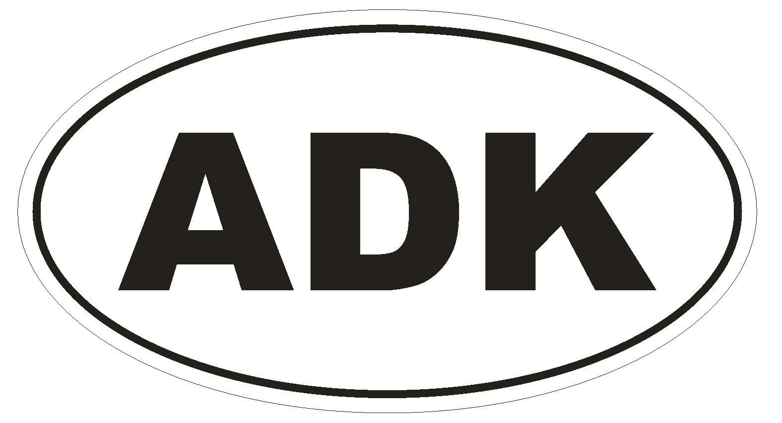 ADK Oval Bumper Sticker or Helmet Sticker D1972 Euro Oval Adirondack