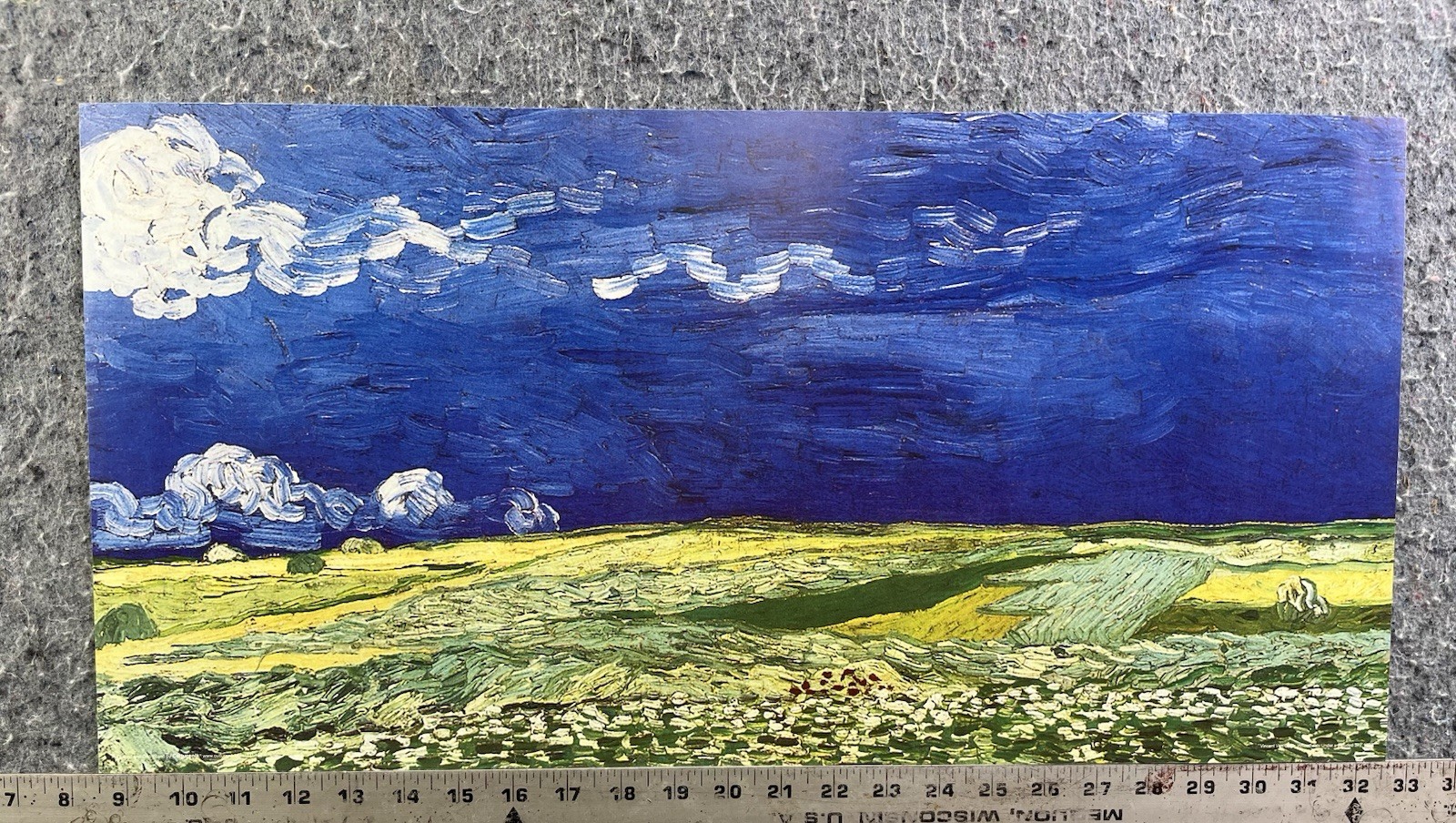 Van Gogh Wheatfields Under Clouded Sky Poster 12×24 Impressionist