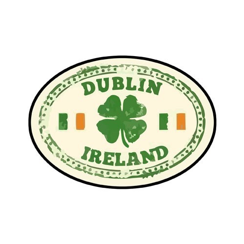 Dublin Ireland Sticker oval travel stamp irish trendy anime cute nerd art
