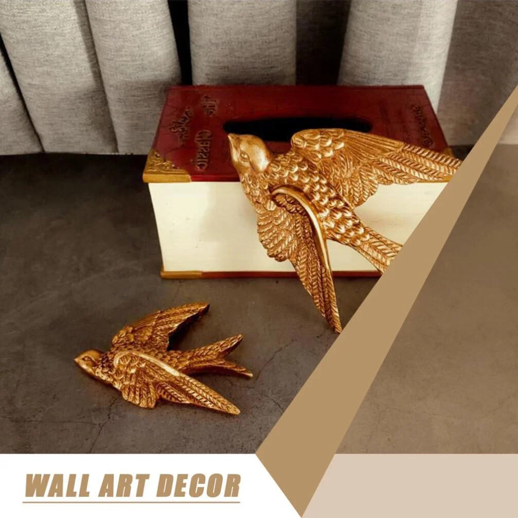 VOSAREA Bird Wall Art Bird Wall Figurine Sow Sculpture Resin Hanging Decor 3D Sc