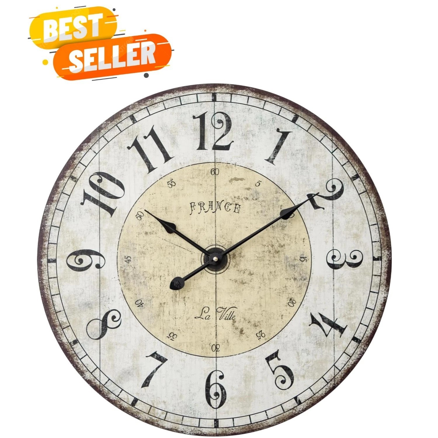 24 Inch Large Wall Clock, Rustic Round Farmhouse Wall Clocks for Living Room …