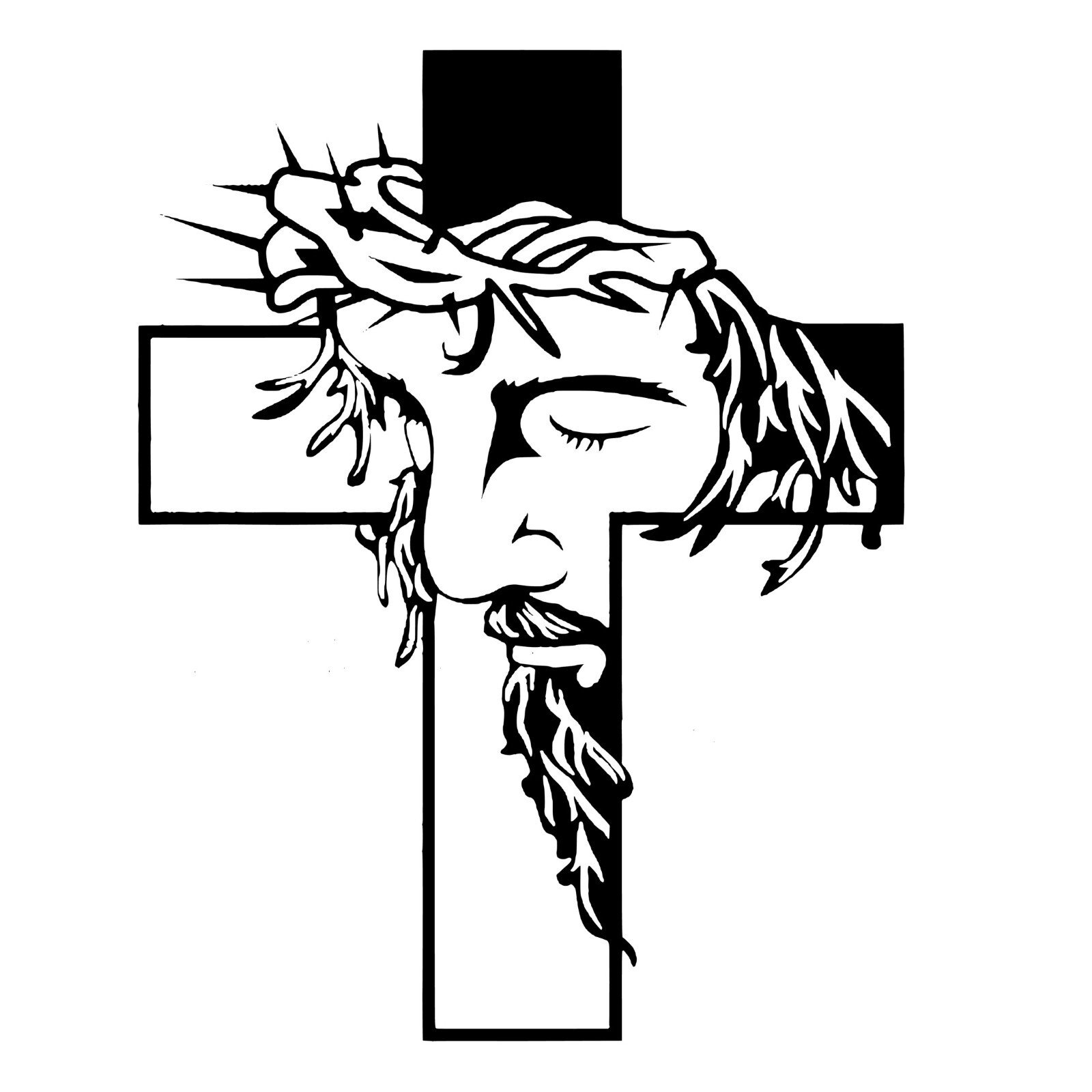 Jesus Face Cross Window Decal Sticker Car Truck Yeti Laptop
