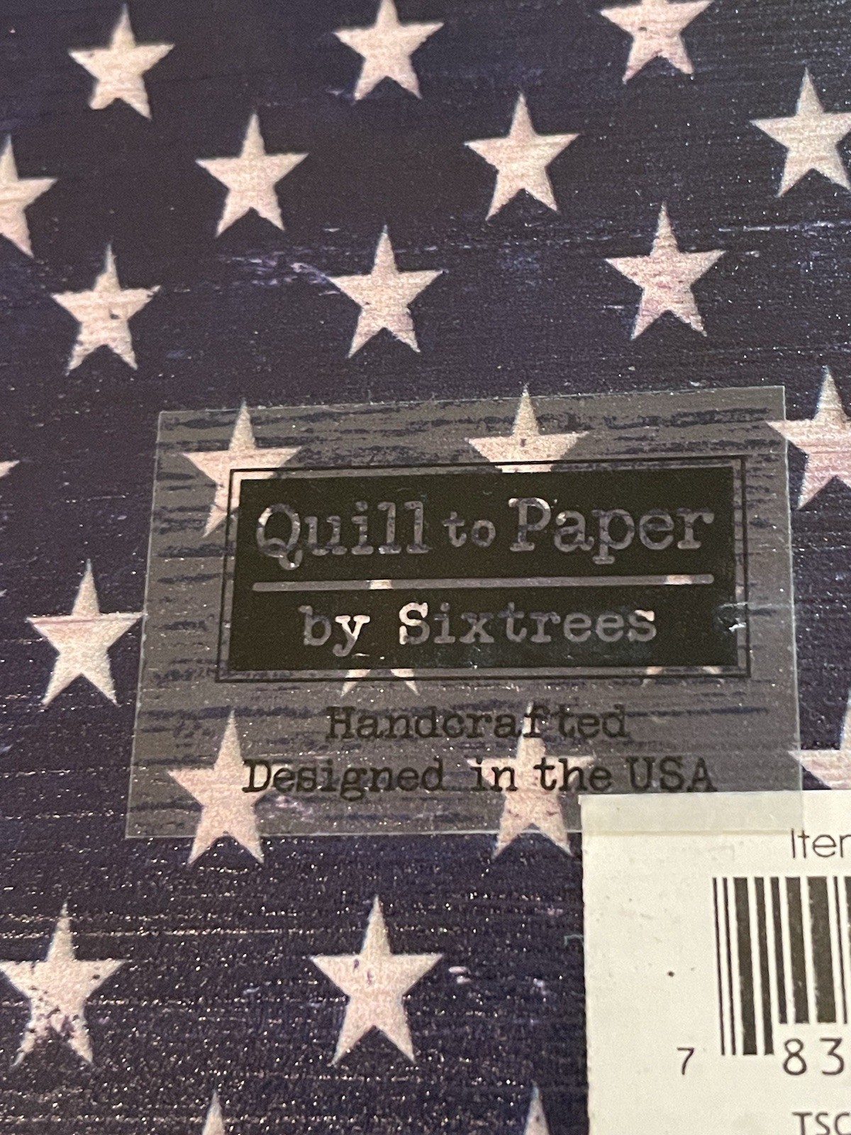 Solid Distressed Wood 4in X 4in American Flag Cube Decor By Quill To Paper