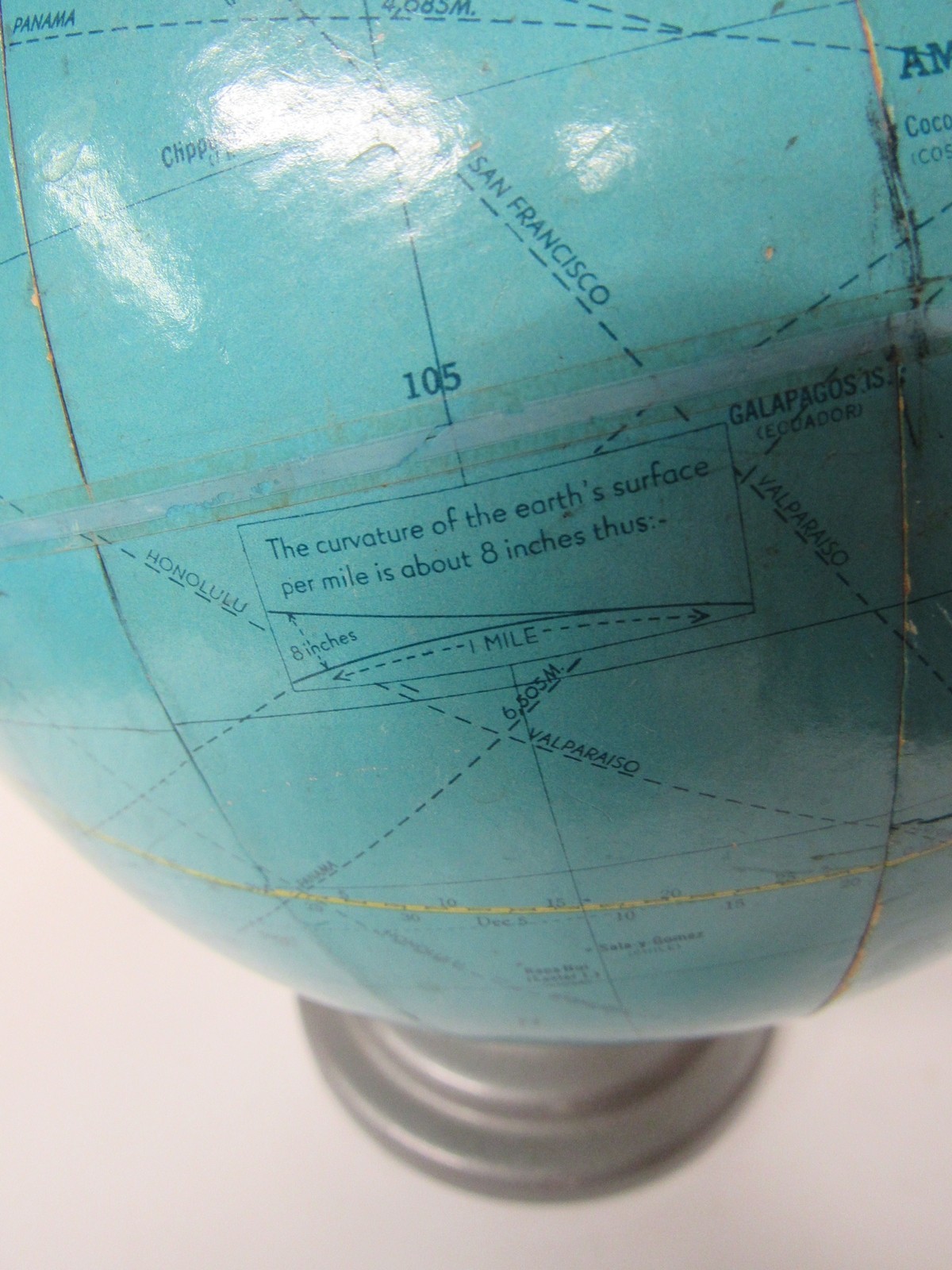 Weber Costello Peerless 8″ Rotating Terrestrial Globe on Metal Tabletop Stand