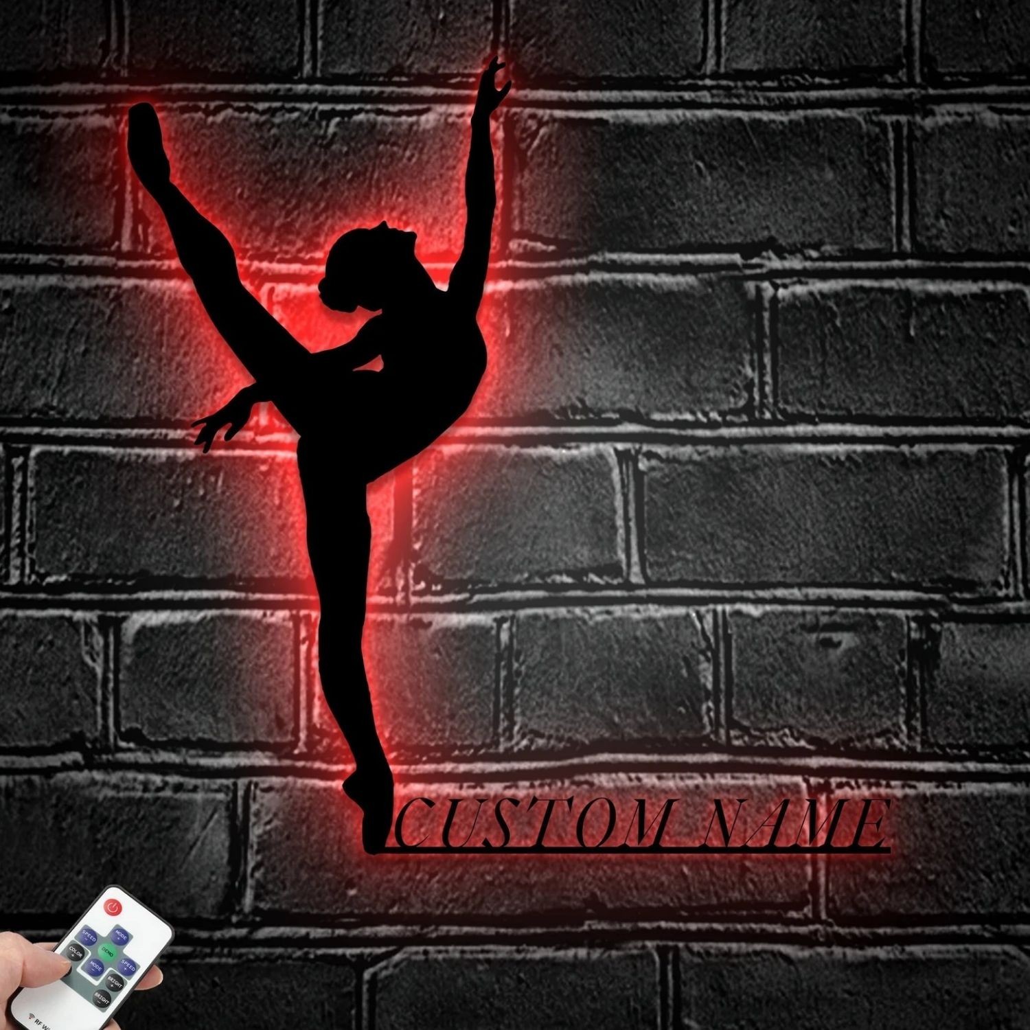 Personalized Modern Dance Metal Sign with LED, Custom Girl Ballet Name Decor