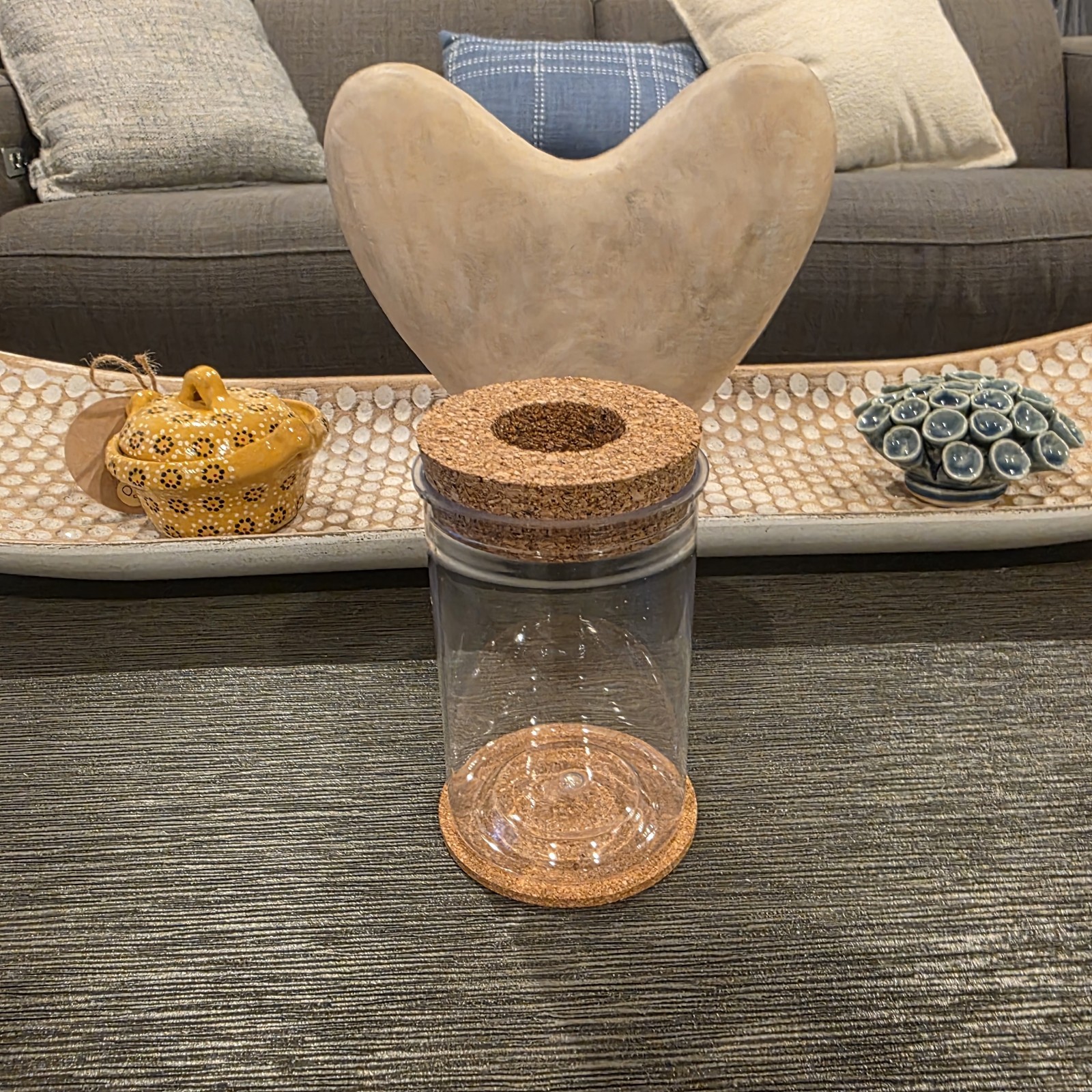 4in Plastic Self Sustaining Desktop Plant Terrarium with Cork Lid Coaster…