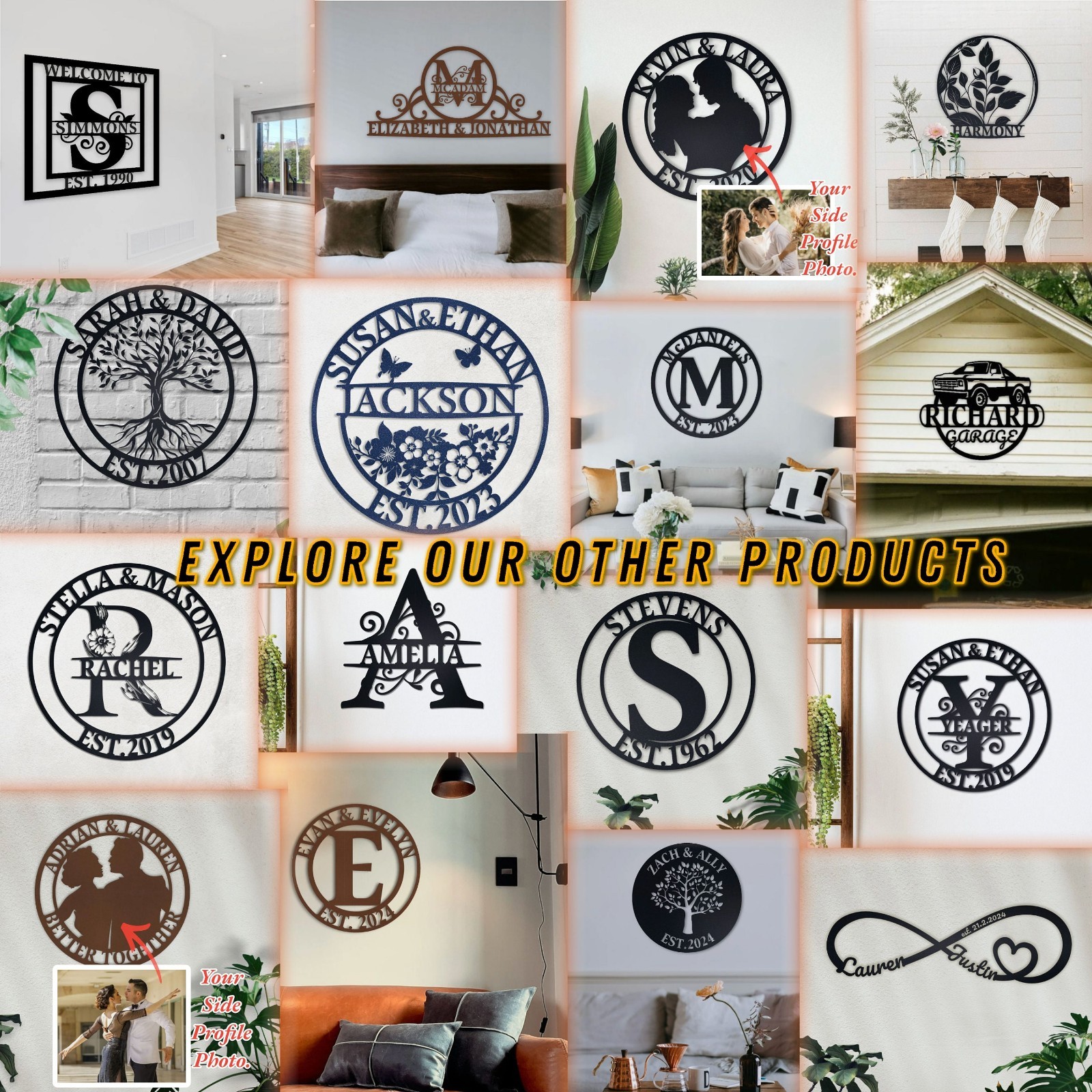 Custom Metal Word Sign,Personalized Name or Text, Wall Decor & Housewarming Gift