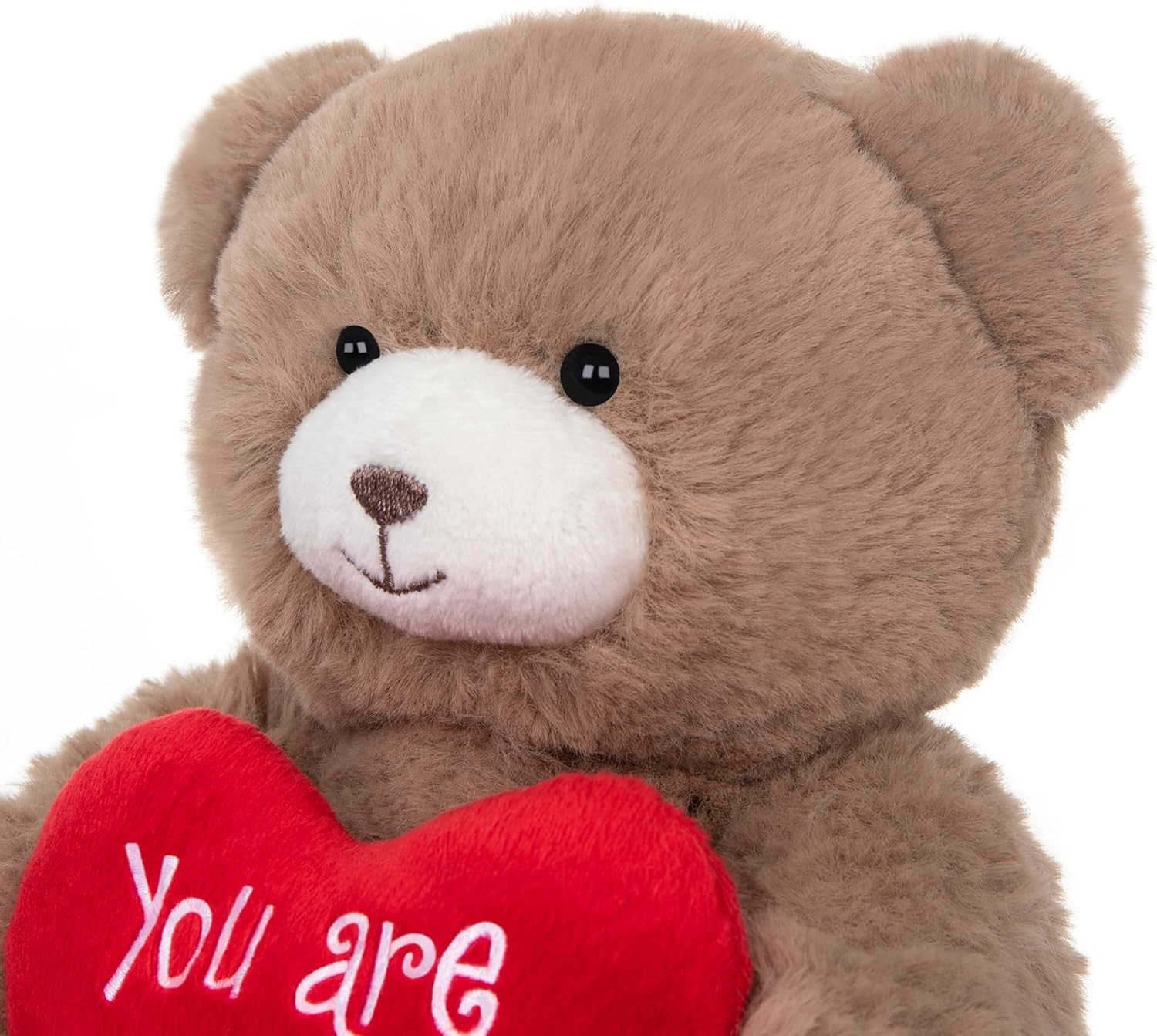 Osito de peluche 10in con corazon rojo regalo para ella novia mama ninos marron