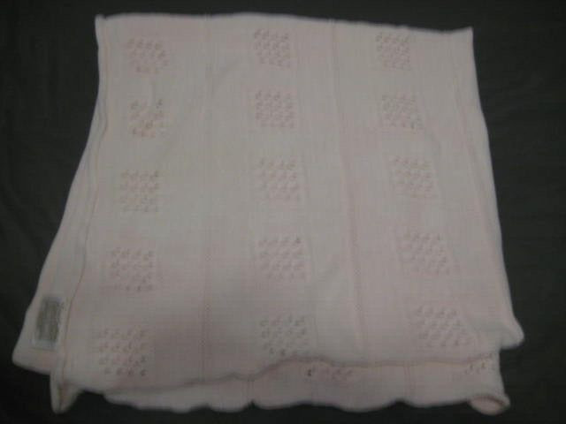Lion Crafters North Bay Checkerboard Pink Knit Throw Cotton 58 x 52 in.
