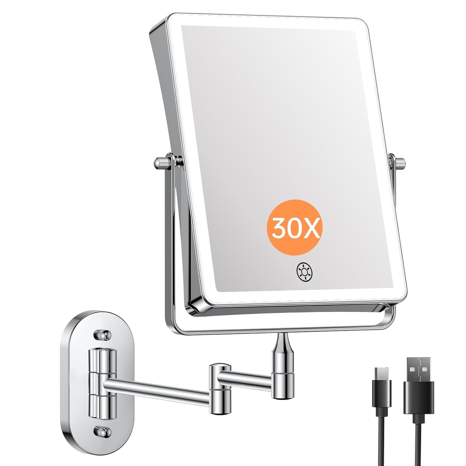 Rechargeable Wall Mount Makeup Mirror FASCINATE 5000mAh