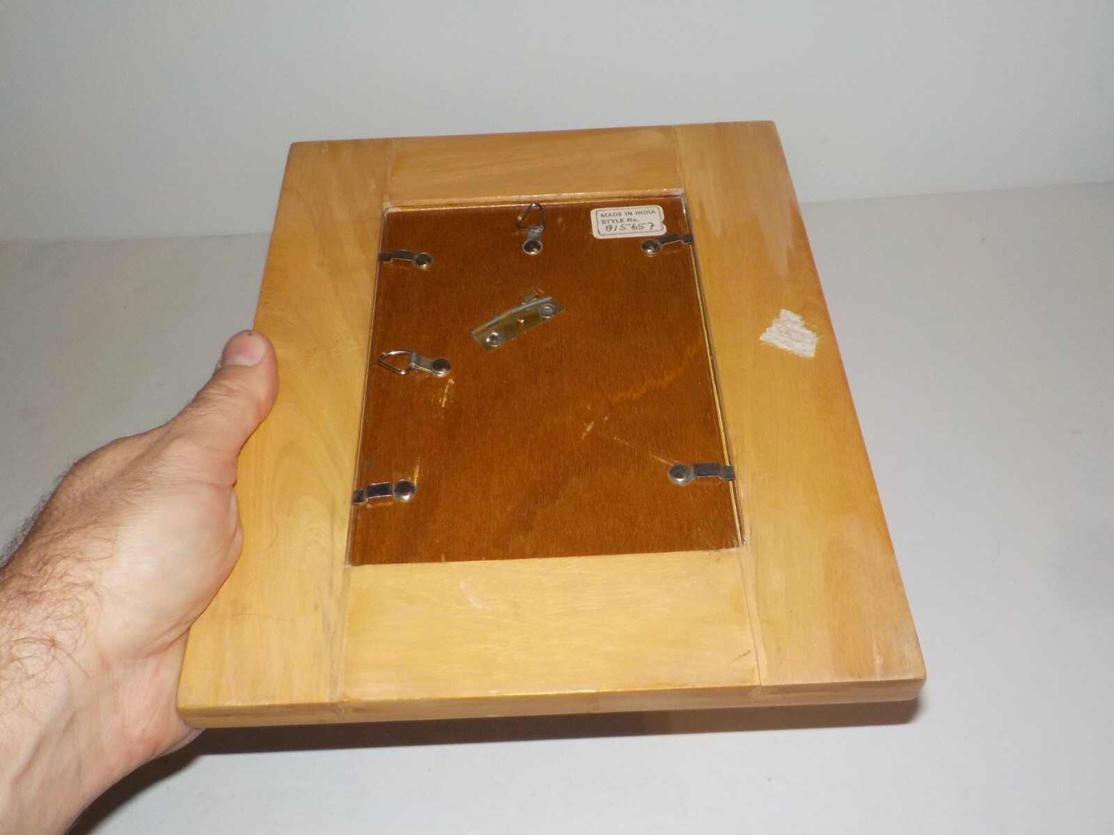 Photo Frame Wood and Bold Riveted Brass Handmade In India 5×7