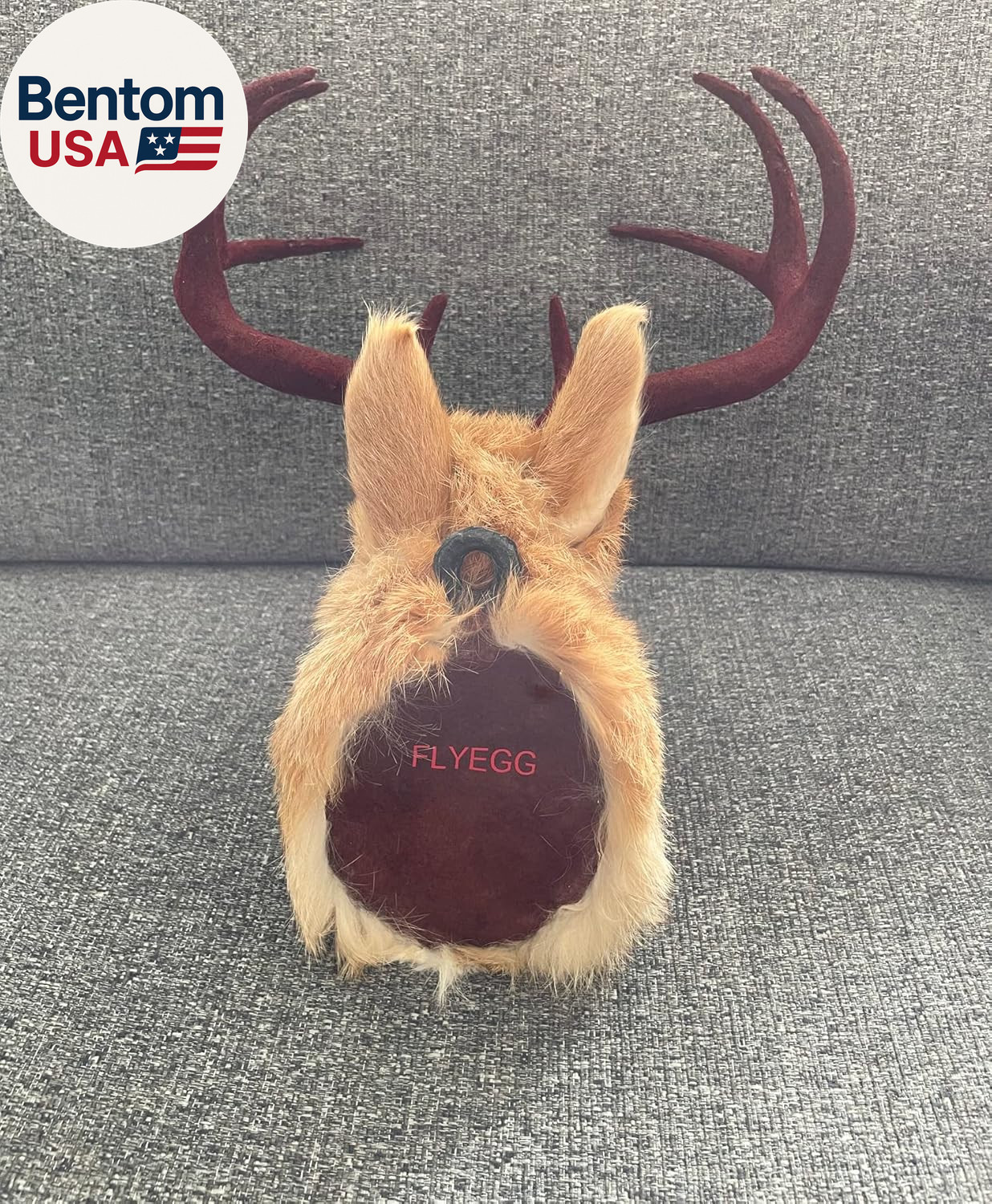 Realistic Jackalope Head Wall Mount with Artificial Horns Yellow for Home or Off