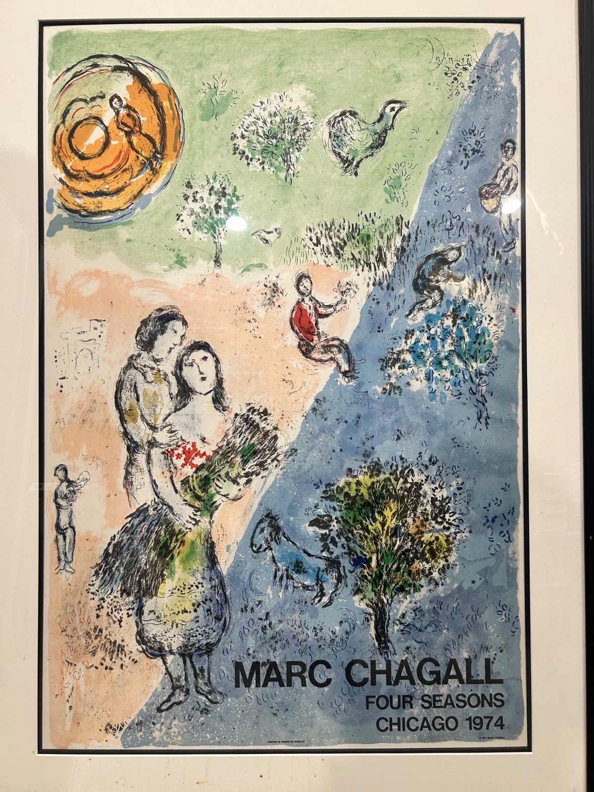 Marc Chagall Original Poster, ‘Four Seasons’ 1974 Lithograph