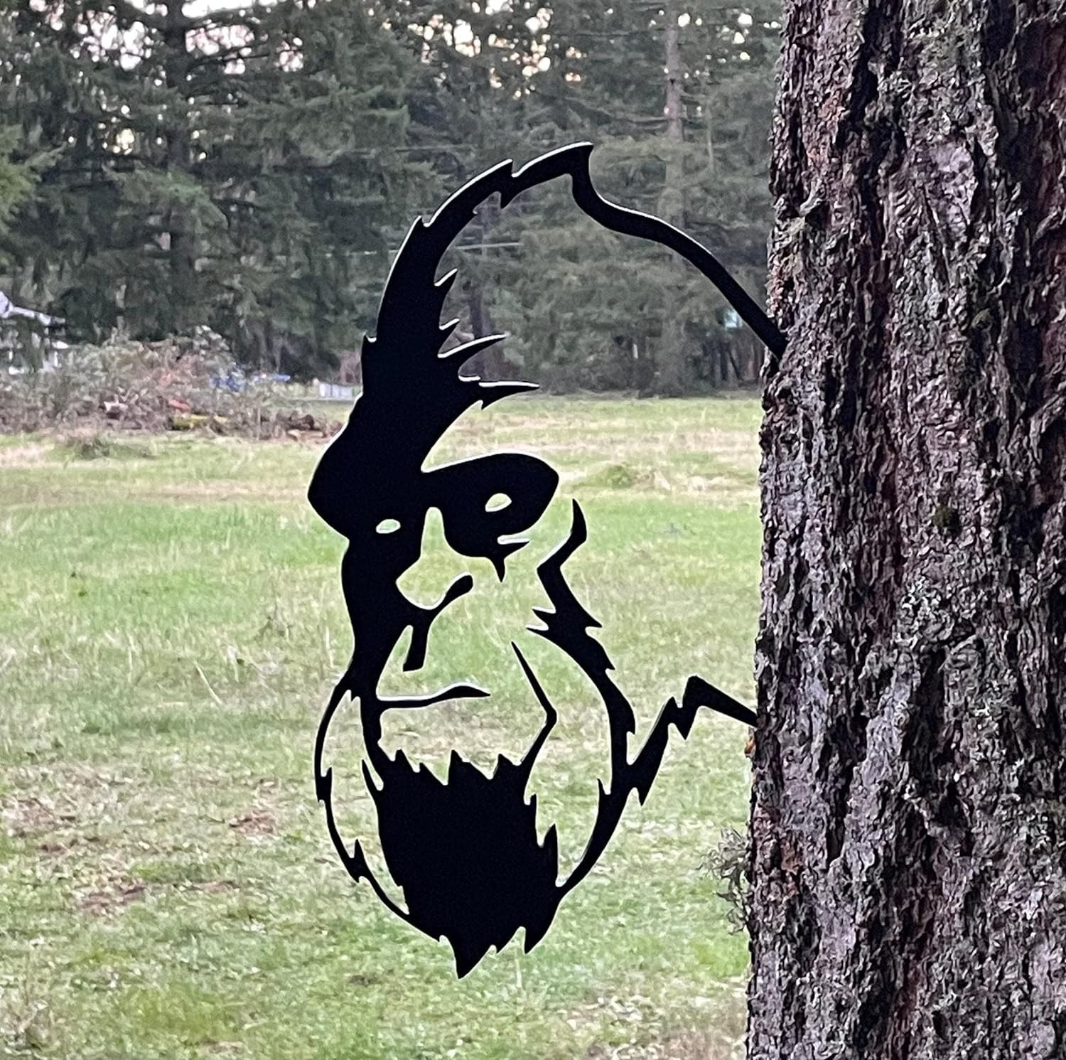 12″ X 8″ Inches Metal Wall Art Statues/Bigfoot Peeking/Sasquatch/Big Foot/Garden
