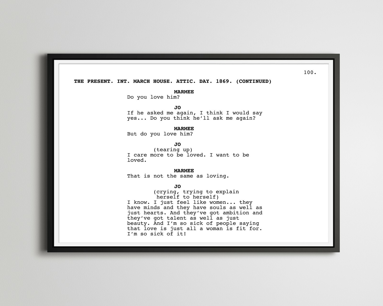 Little Women – Script POSTER! (up to 24″ x 36″) – 2019 Movie – Film – Screenplay