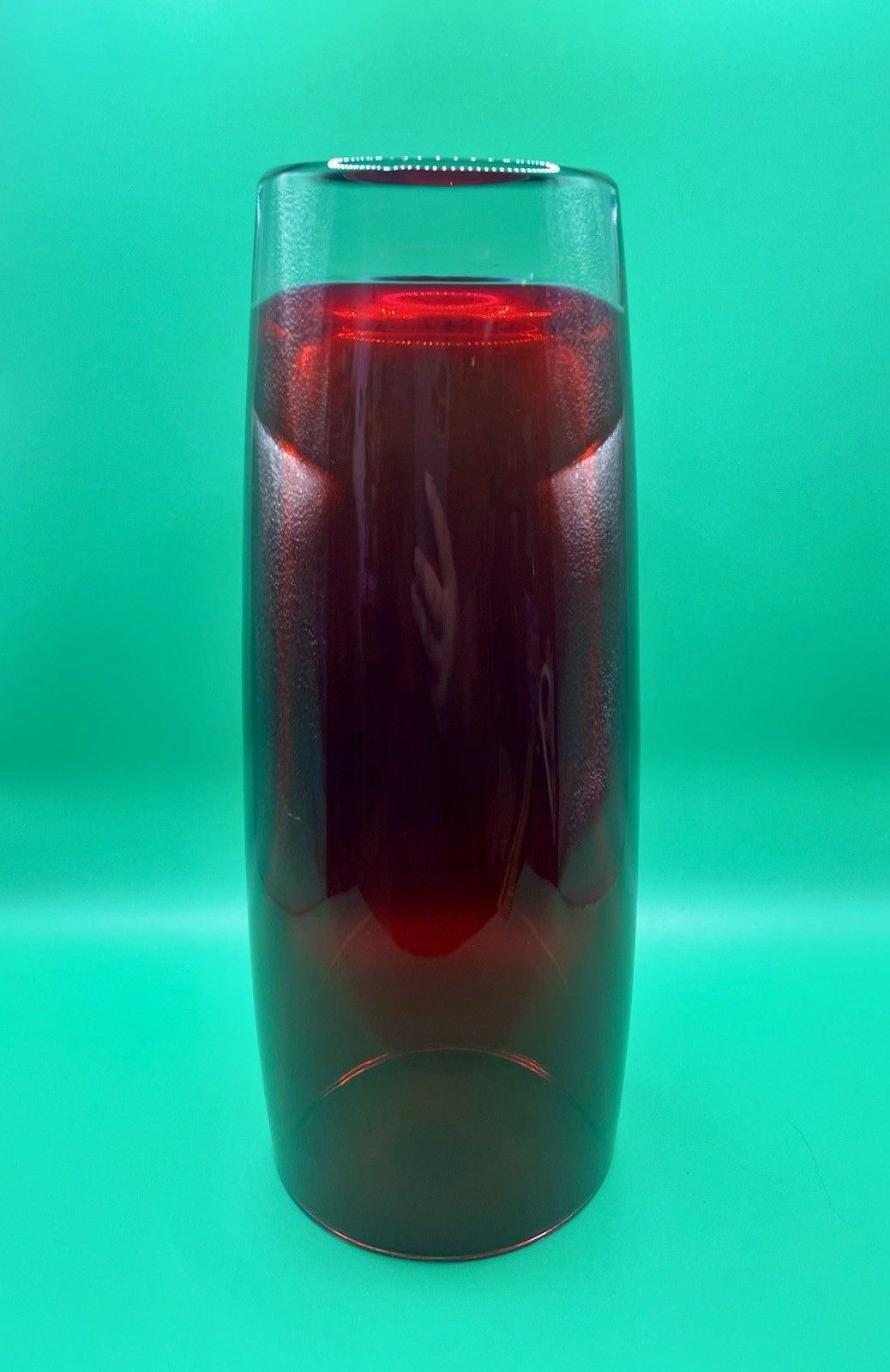 Vintage Red❤️Bohemian 24% Lead Crystal Vase Czech Republic Larger Beautiful
