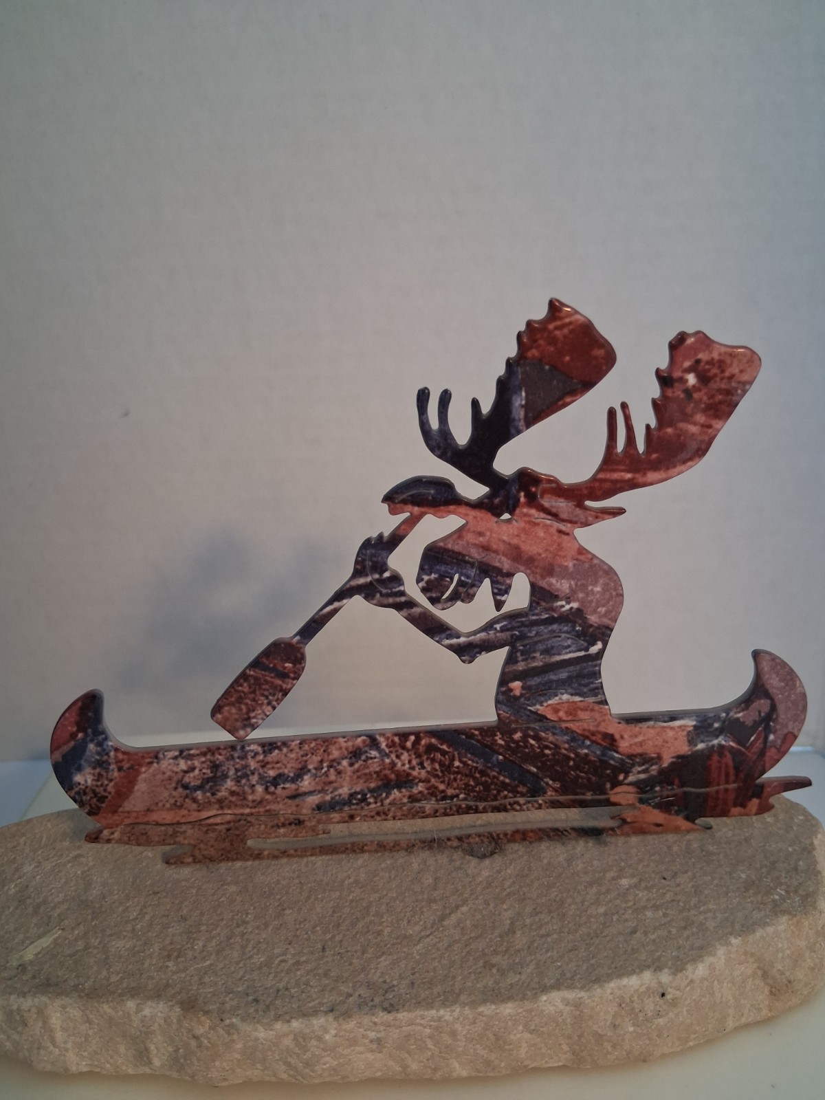 Rustic Moose Decorative Set; 3 Pcs! Figure; Sign & Small Metal Art Sculpture