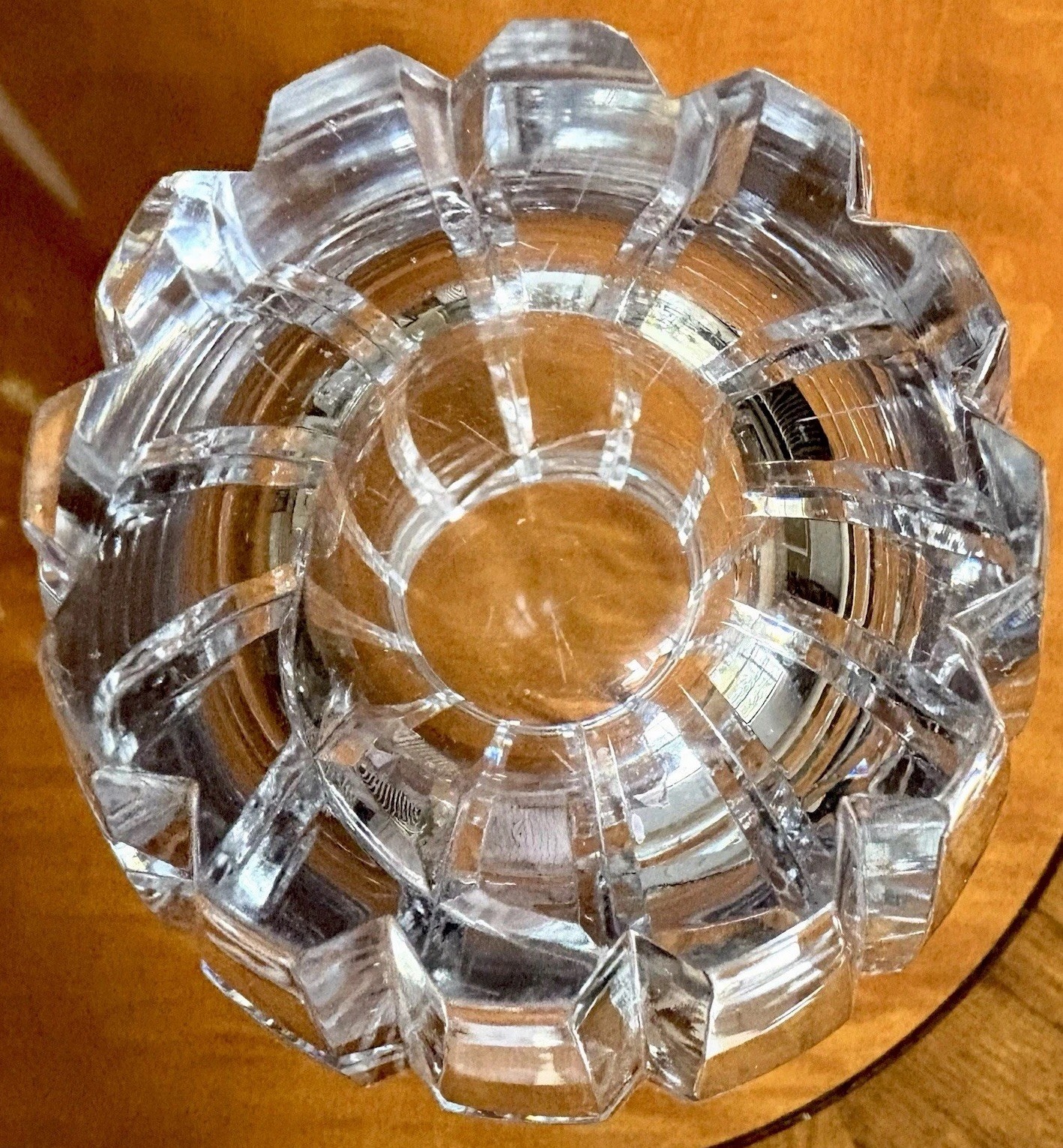 Stunning Vintage 10” Heavy Modern Contemporary Crystal Vase 6.1 Lbs- Excellent!