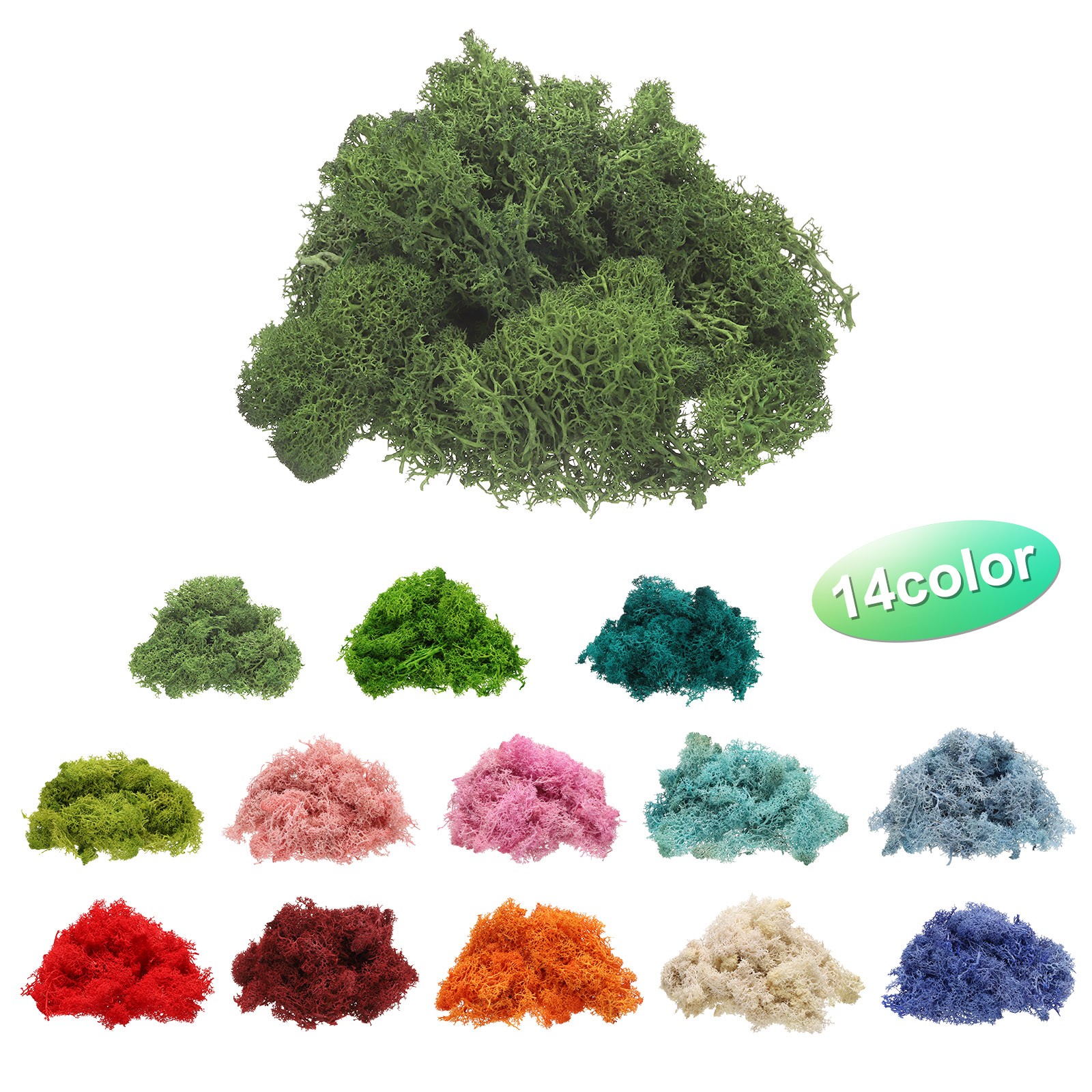 1 x Preserved Reindeer Moss 4 OZ Fake Moss for Crafts Dark Green