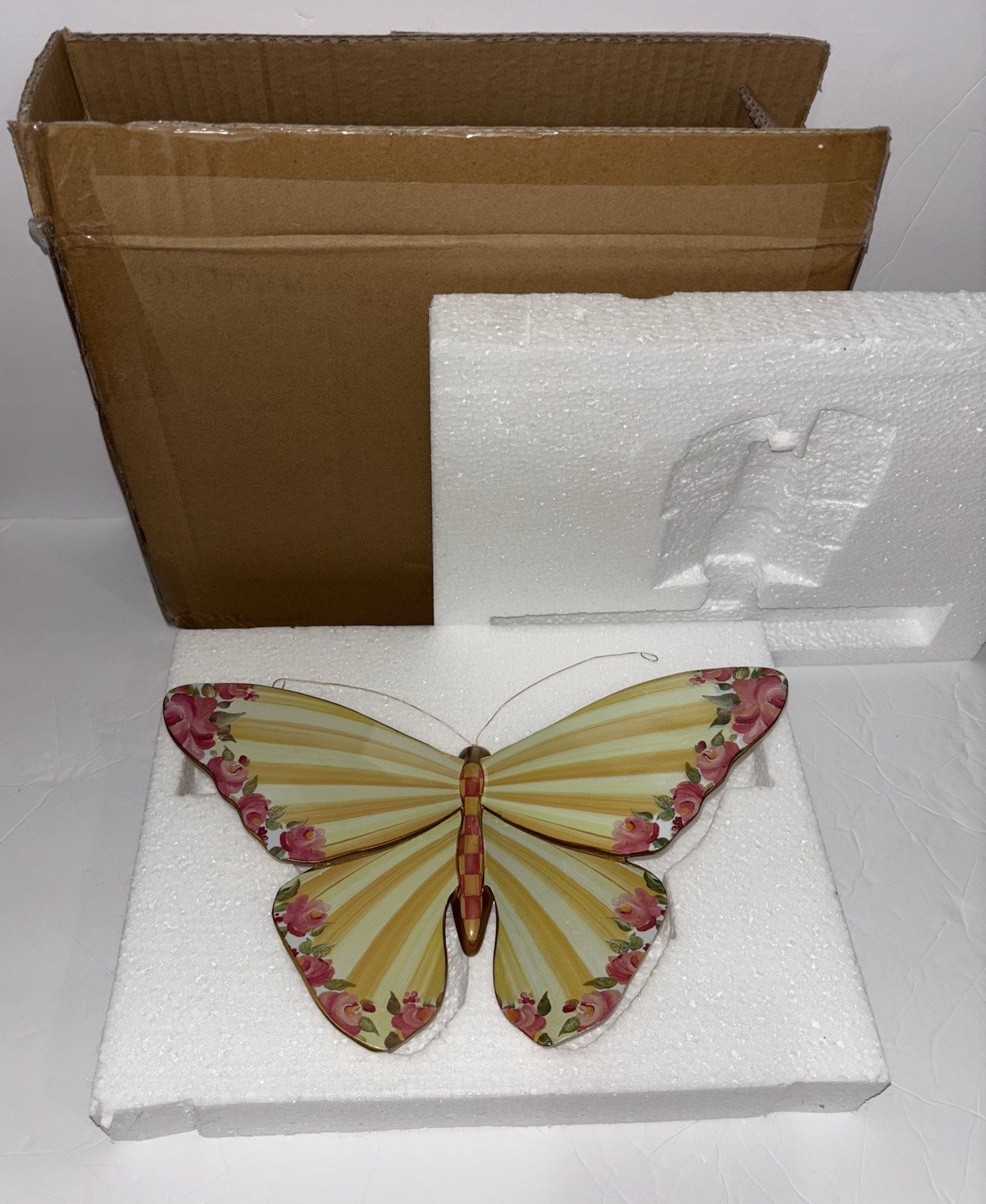 MacKenzie-Childs Striped Awning Butterfly Wall Decor – Brand New In Box