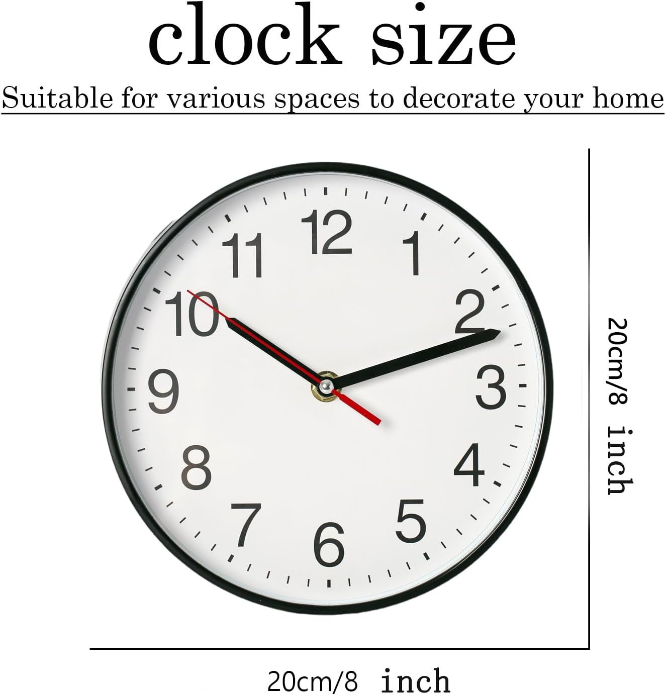 Wall Clock, Modern Wall Clocks Battery, Silent Non-Ticking Analog Classic for Of