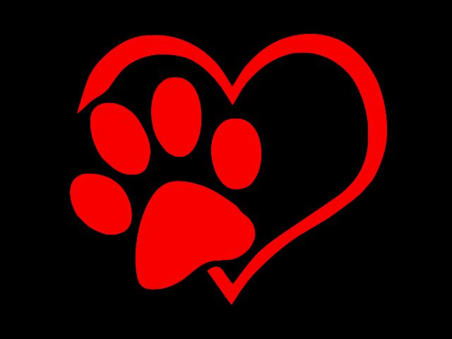 PAW PRINT with HEART PET CAT DOG Vinyl Decal Car Wall Window Sticker CHOOSE SIZE