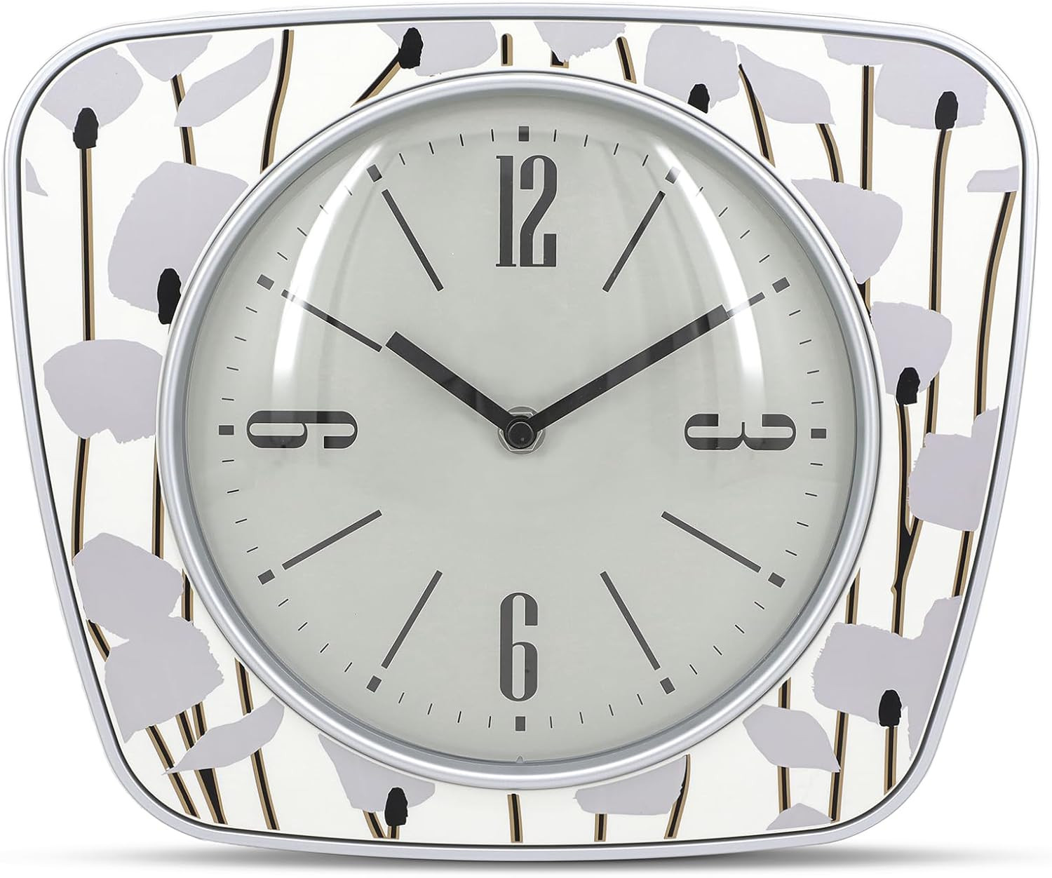 Vintage Square 9 Inch Quartz Wall Clock – Rustic Gray Decorative Design with Cle