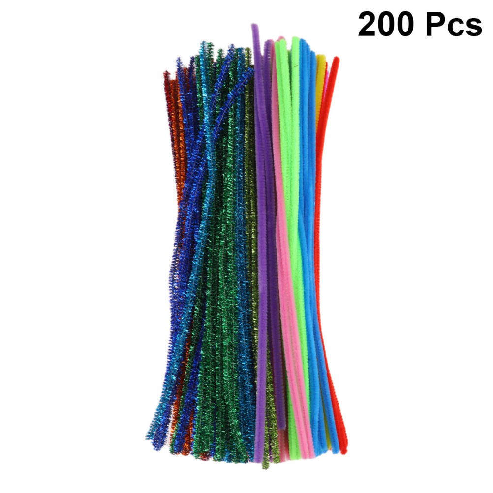 200Pcs Assorted Color Durable Bendable Sticks Toy for Creative Building Craft