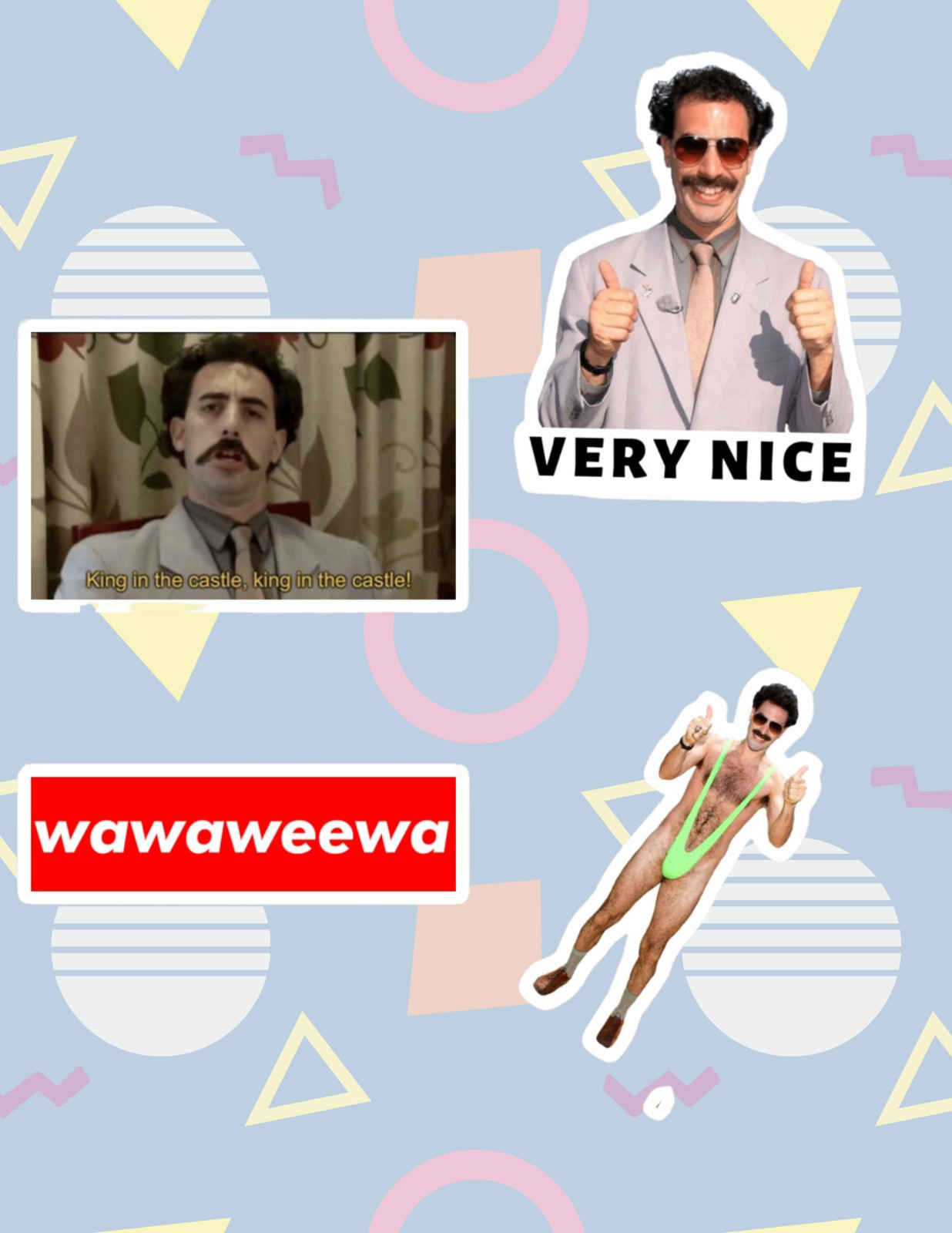 Borat 4pc Stickers Pack