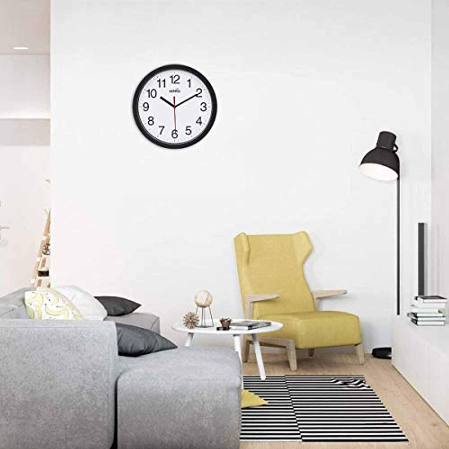 10 in Large Wall Clock Silent Indoor Outdoor Battery Powered Analog Office Home
