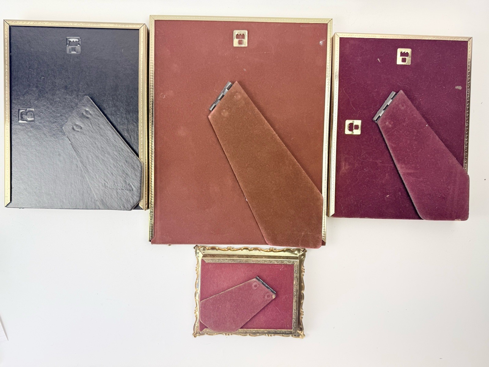 Vintage Picture Frame Lot Of 4 Metal Gold Tone MCM Mixed Varies Ornate P129