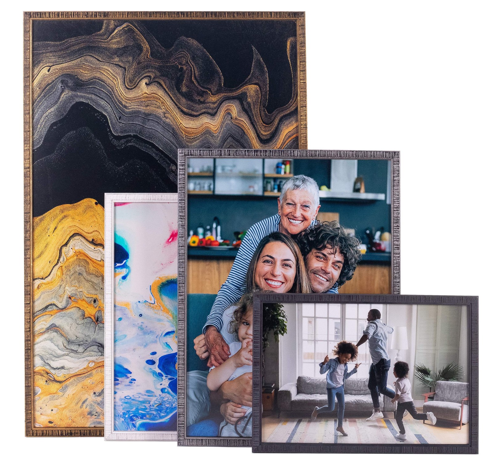 12×8 Frame Silver Grey Distressed Solid Wood Picture Frame | 0.75 Inch Moulding